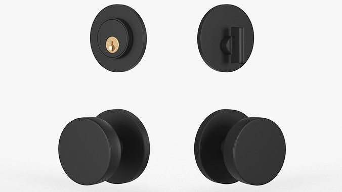 Tumalo Knob - Black Bronze Cylinder Round Deadbolt 3D model