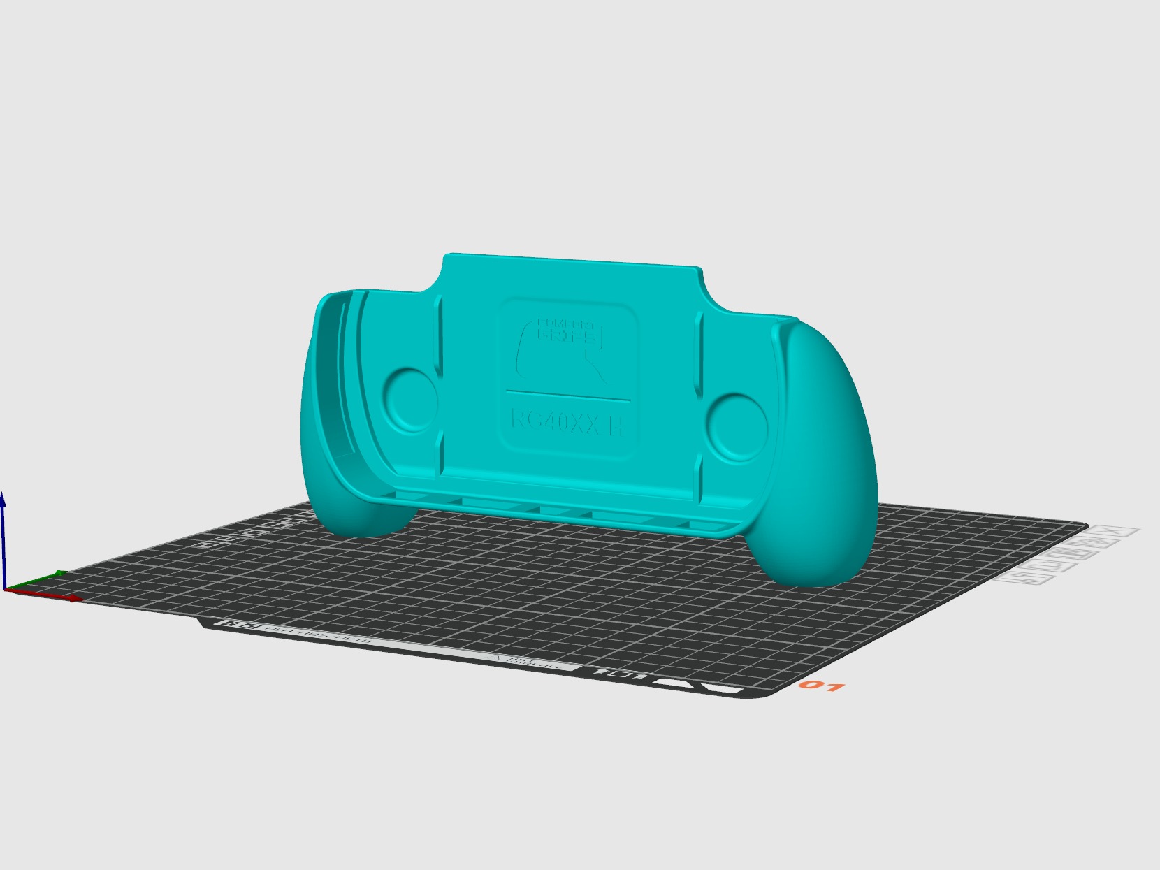 Anbernic RG40XX H Comfort Grip Case and Screen Guard 3D print model_7