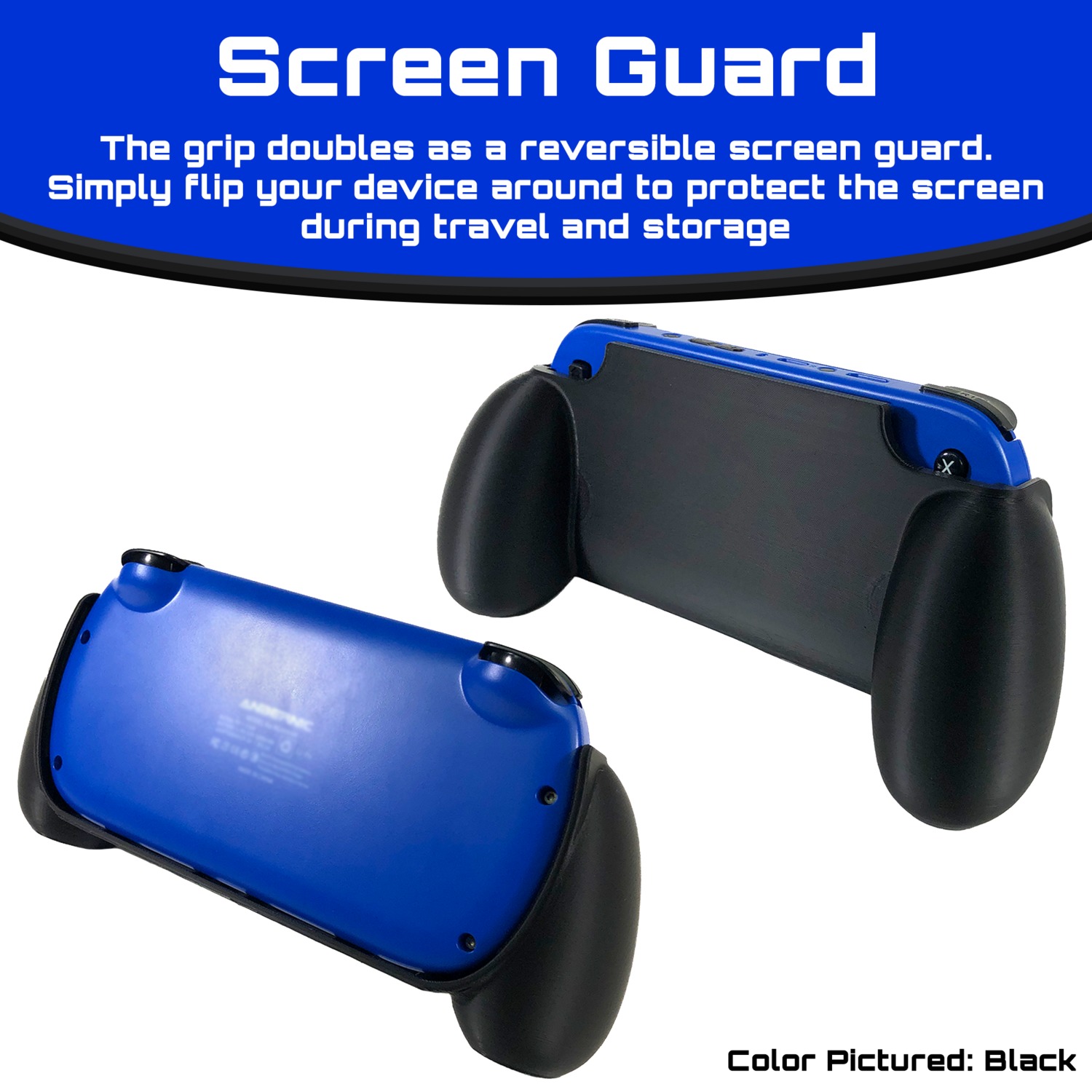 Anbernic RG40XX H Comfort Grip Case and Screen Guard 3D print model_8
