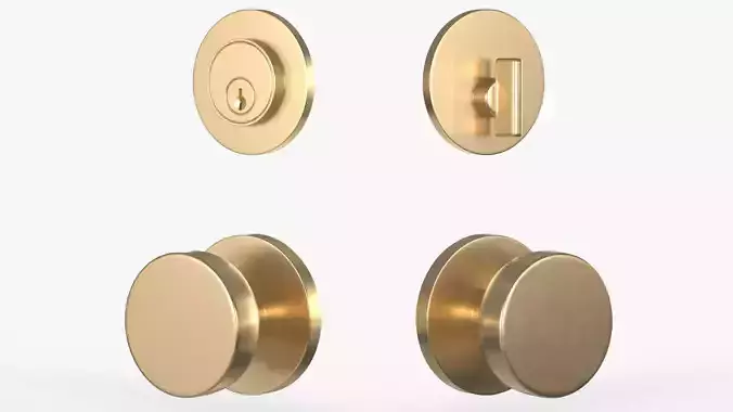 Tumalo Knob - Brass Cylinder Round Deadbolt