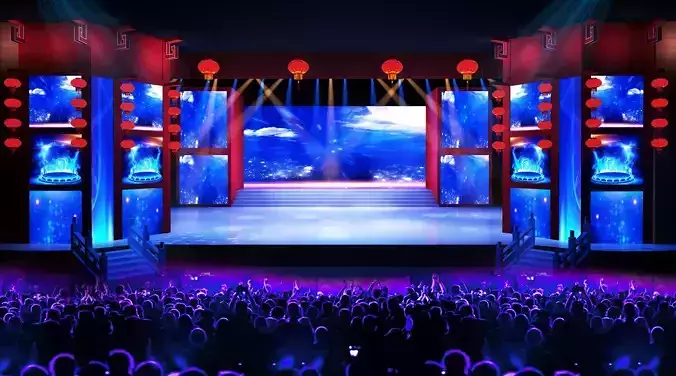Concert gala stage design 3D model