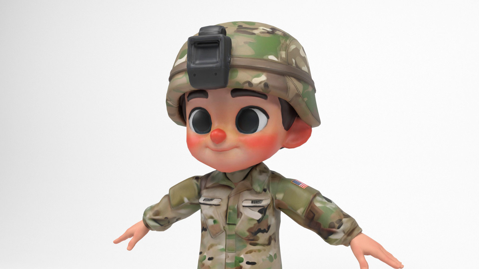 North american soldier Low-poly 3D model_8