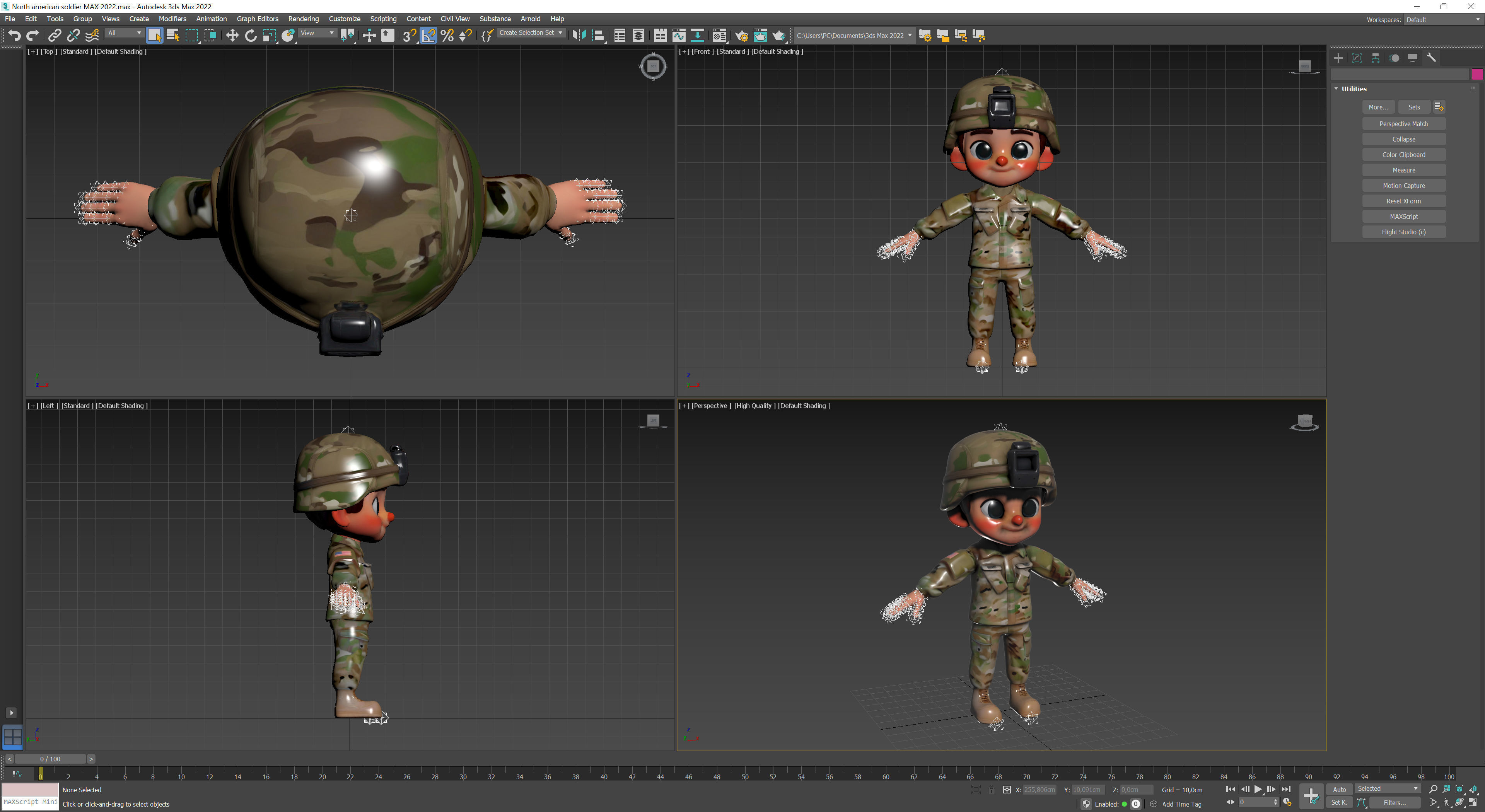 North american soldier Low-poly 3D model_13
