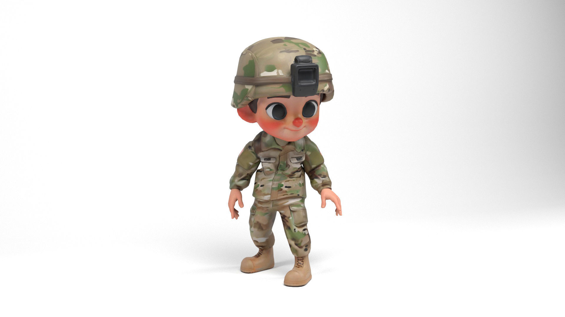 North american soldier Low-poly 3D model_9