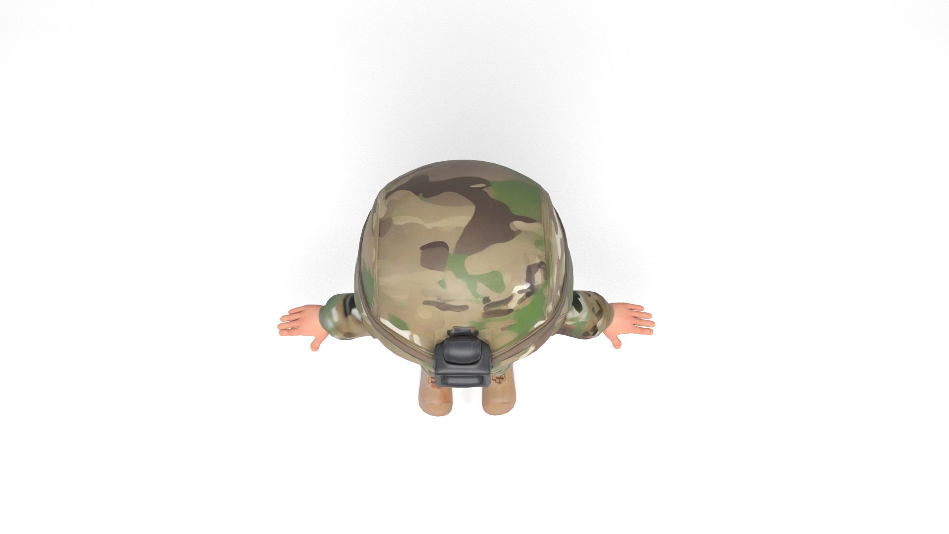 North american soldier Low-poly 3D model_5