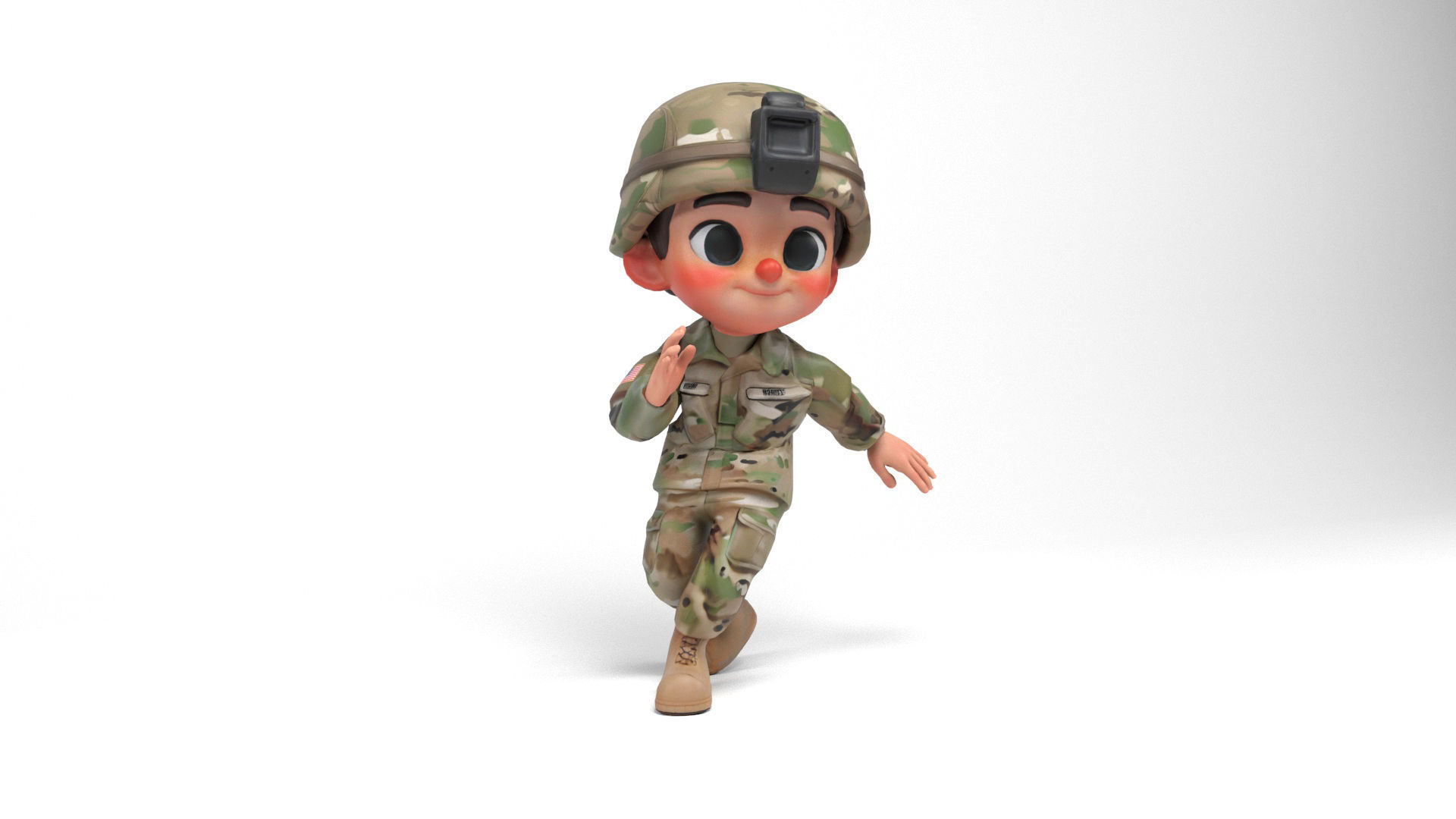 North american soldier Low-poly 3D model_11