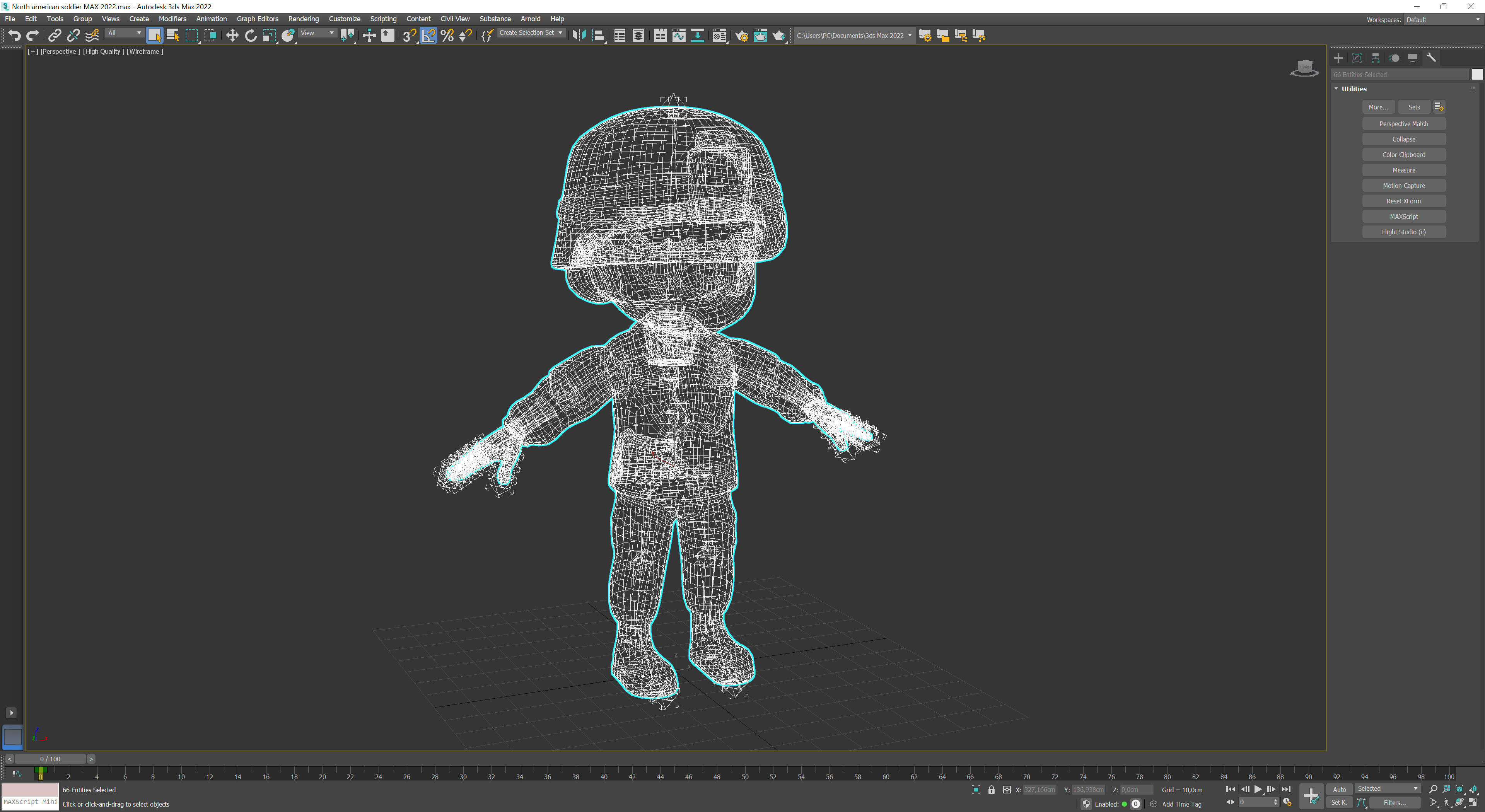 North american soldier Low-poly 3D model_15
