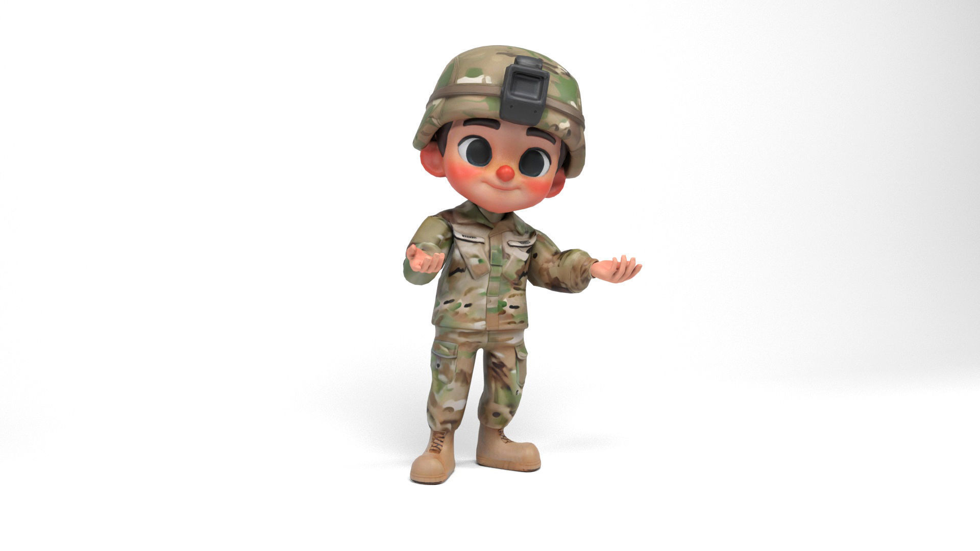 North american soldier Low-poly 3D model_12