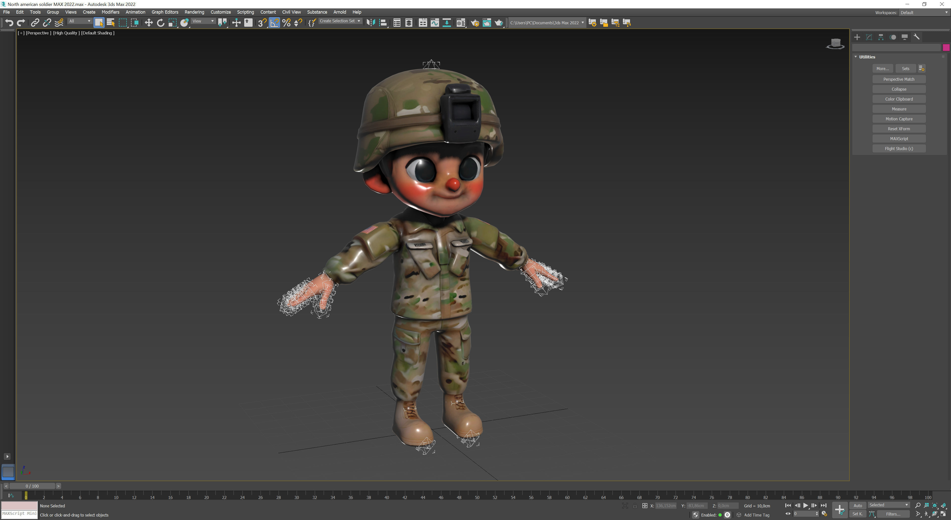 North american soldier Low-poly 3D model_14