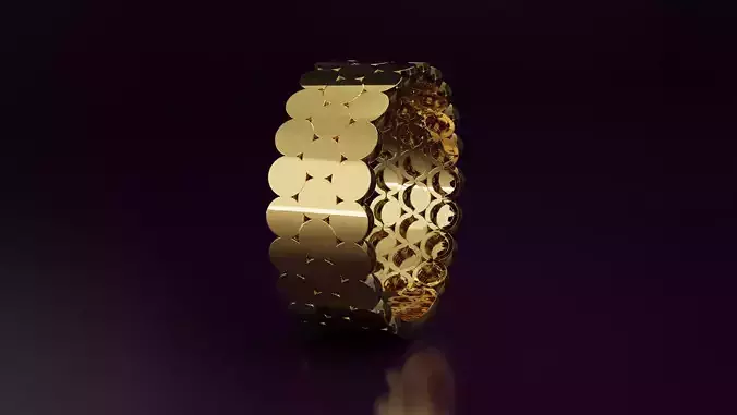 3line half bead Ring