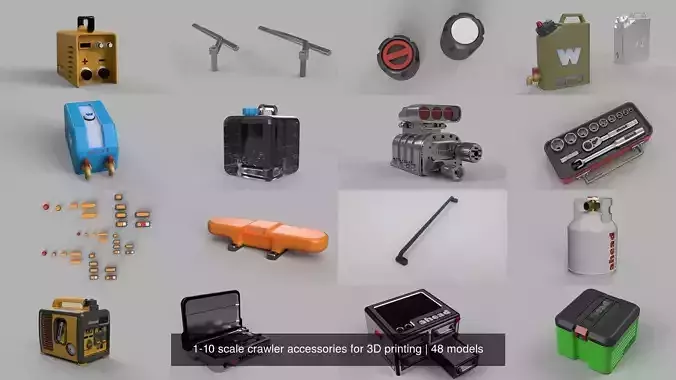 1-10 scale crawler accessories for 3D printing 3D Model Collection