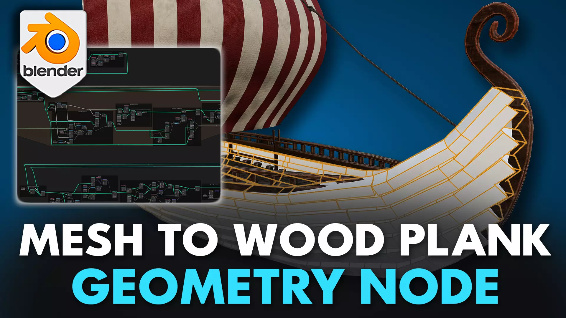 Blender 4 Procedural Planks from a 2D plain with Geometry Nodes 3D model