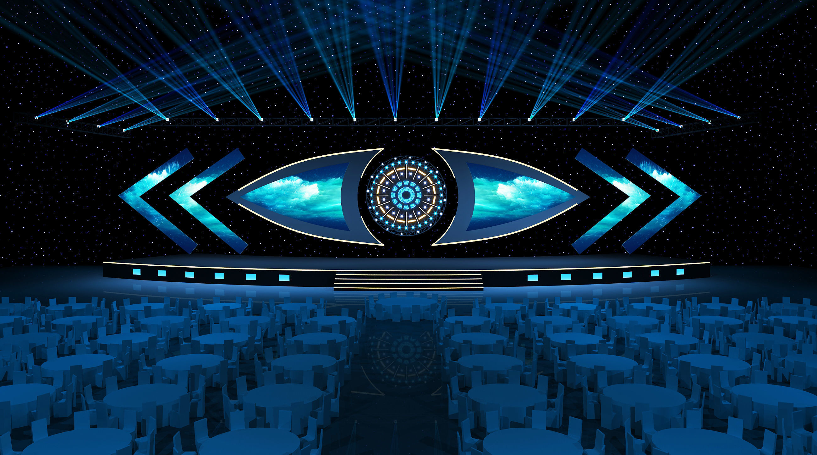 Conference stage design 3D model_2