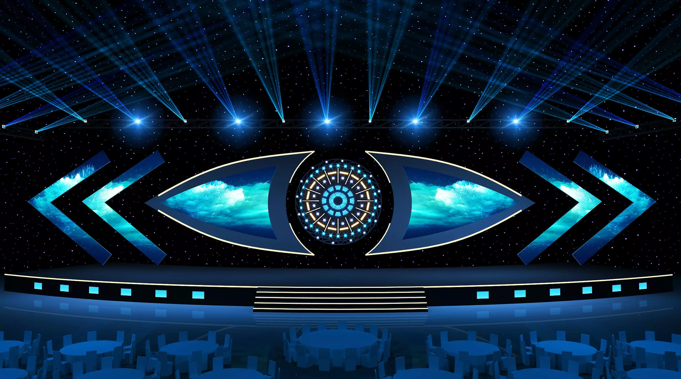 Conference stage design 3D model_0