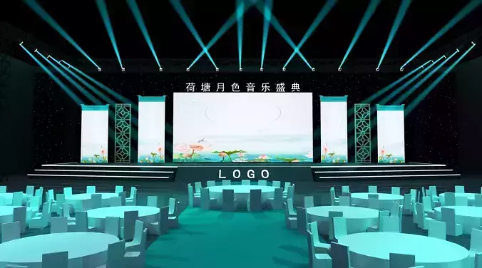 Conference stage design 3D model