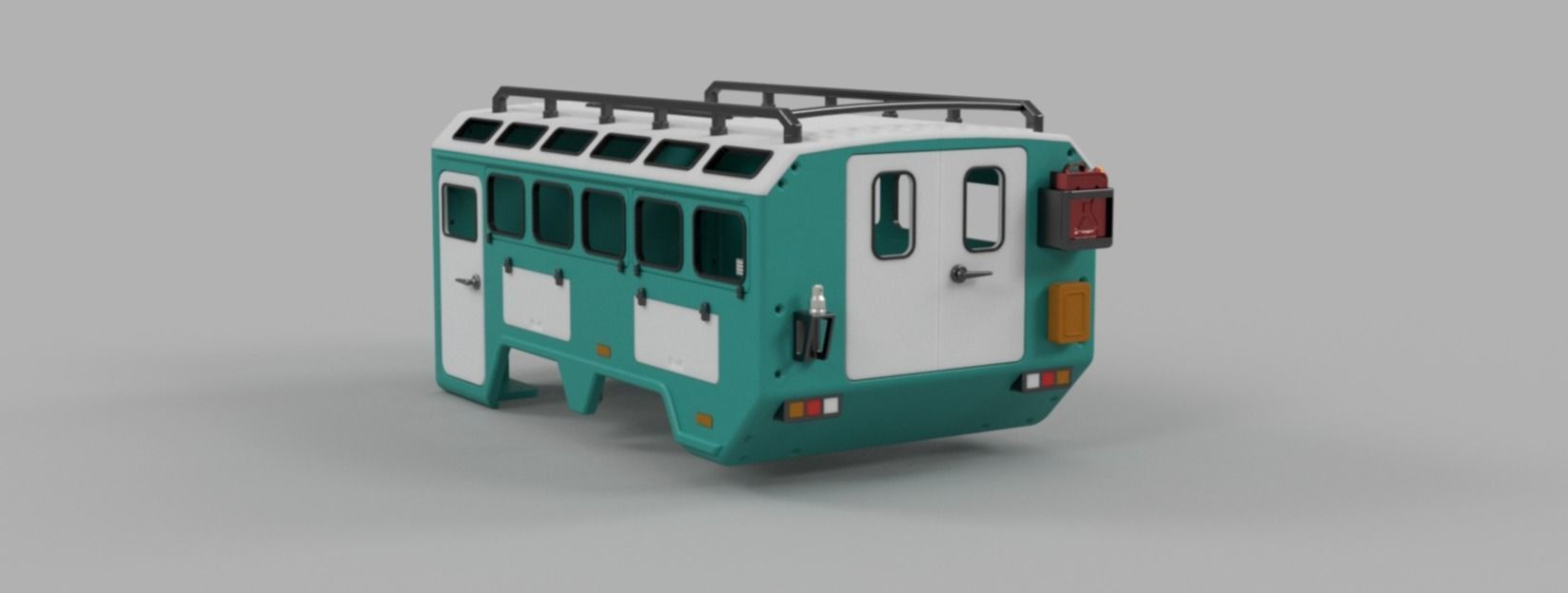 Crawler 4320 6x6 Expedition Cab - 1-10 RC body attachment 3D print model_13