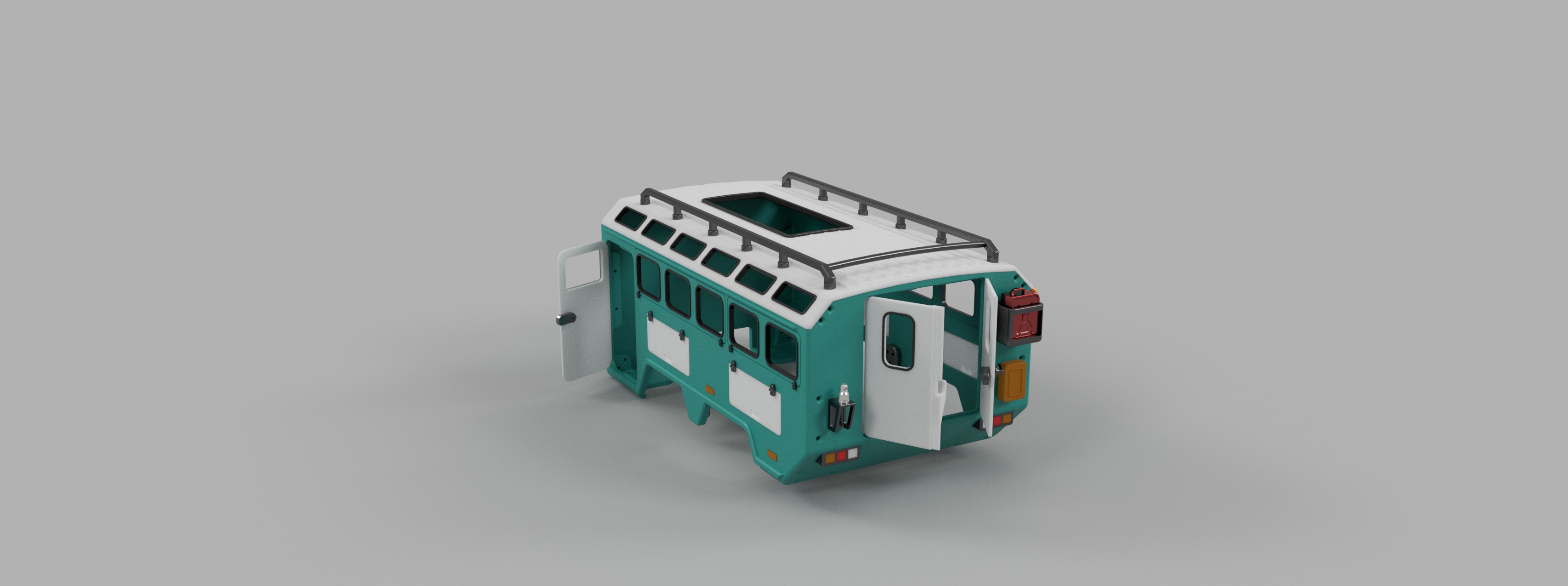 Crawler 4320 6x6 Expedition Cab - 1-10 RC body attachment 3D print model_11