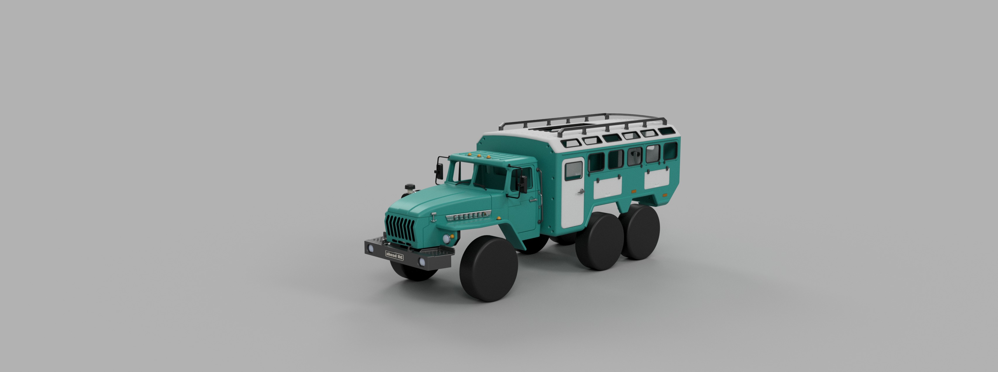 Crawler 4320 6x6 Expedition Cab - 1-10 RC body attachment 3D print model_5