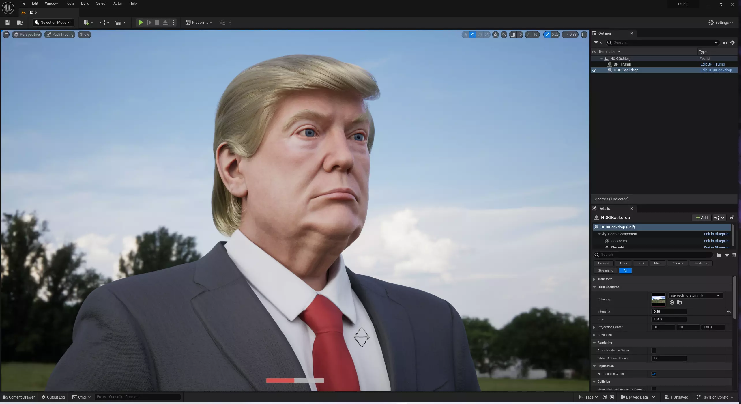 PhotoRealistic Trump portriat Unreal Engine Version 3D model_0