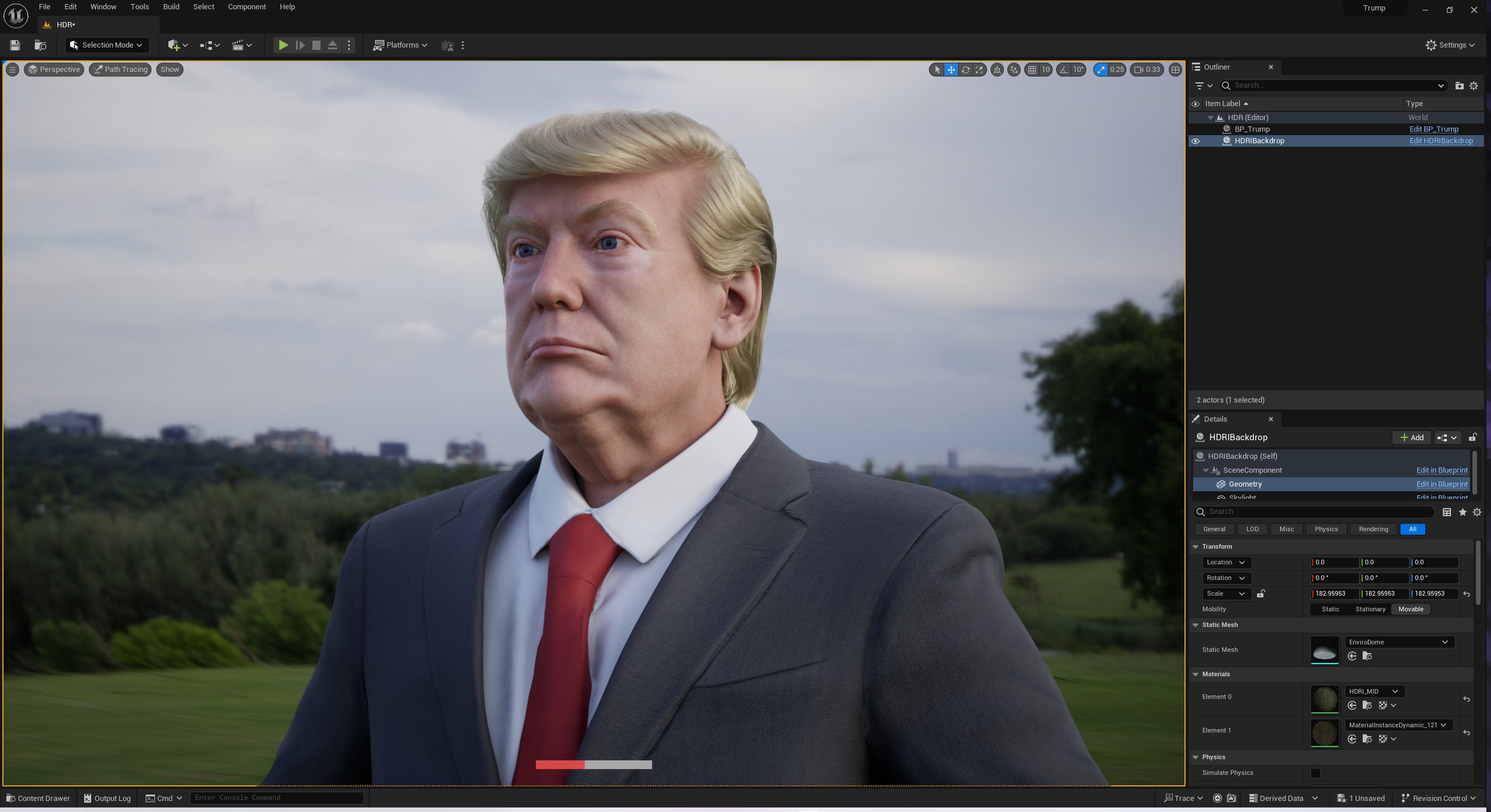 PhotoRealistic Trump portriat Unreal Engine Version 3D model_1