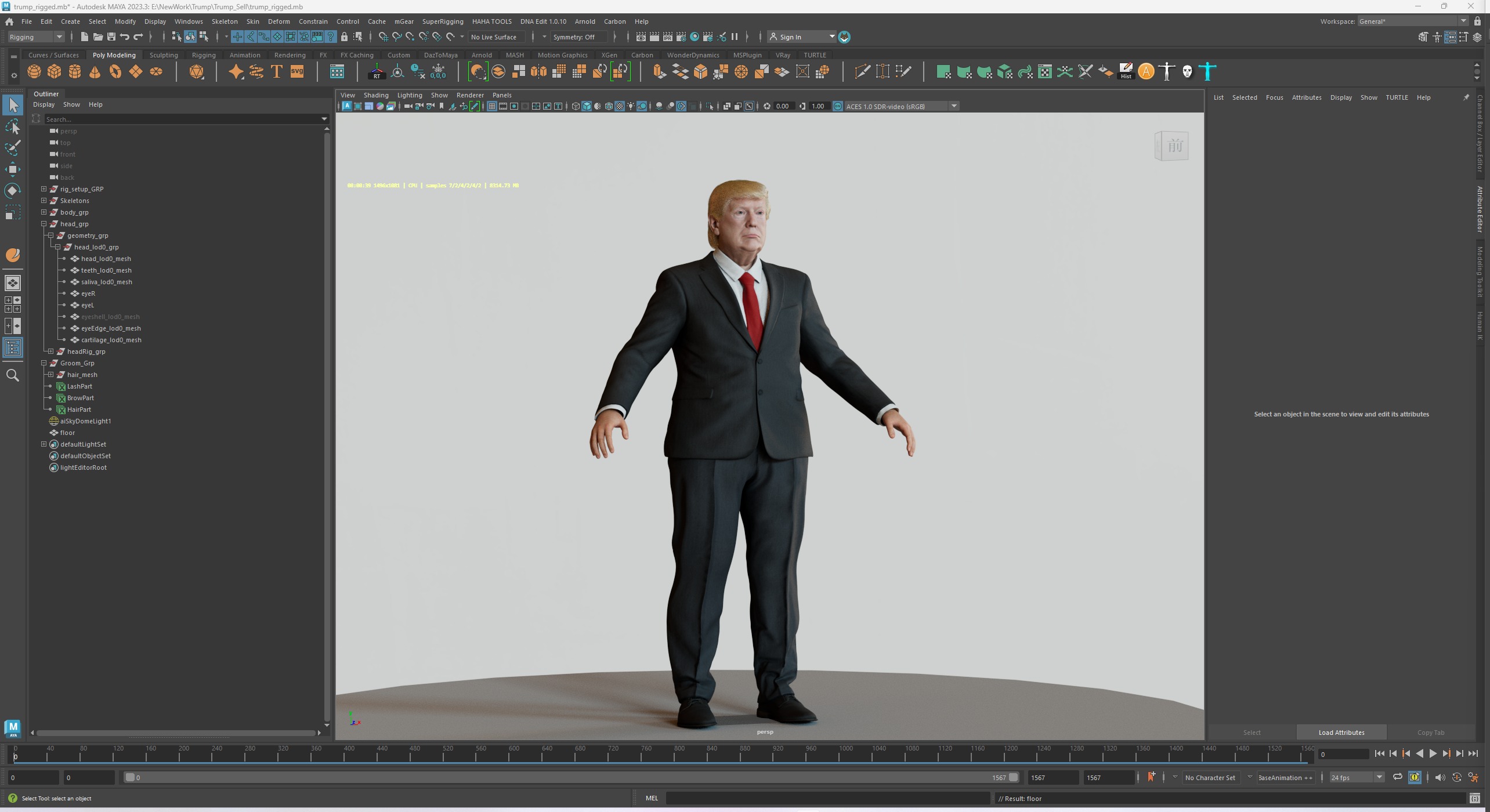 PhotoRealistic Trump portriat Unreal Engine Version 3D model_14