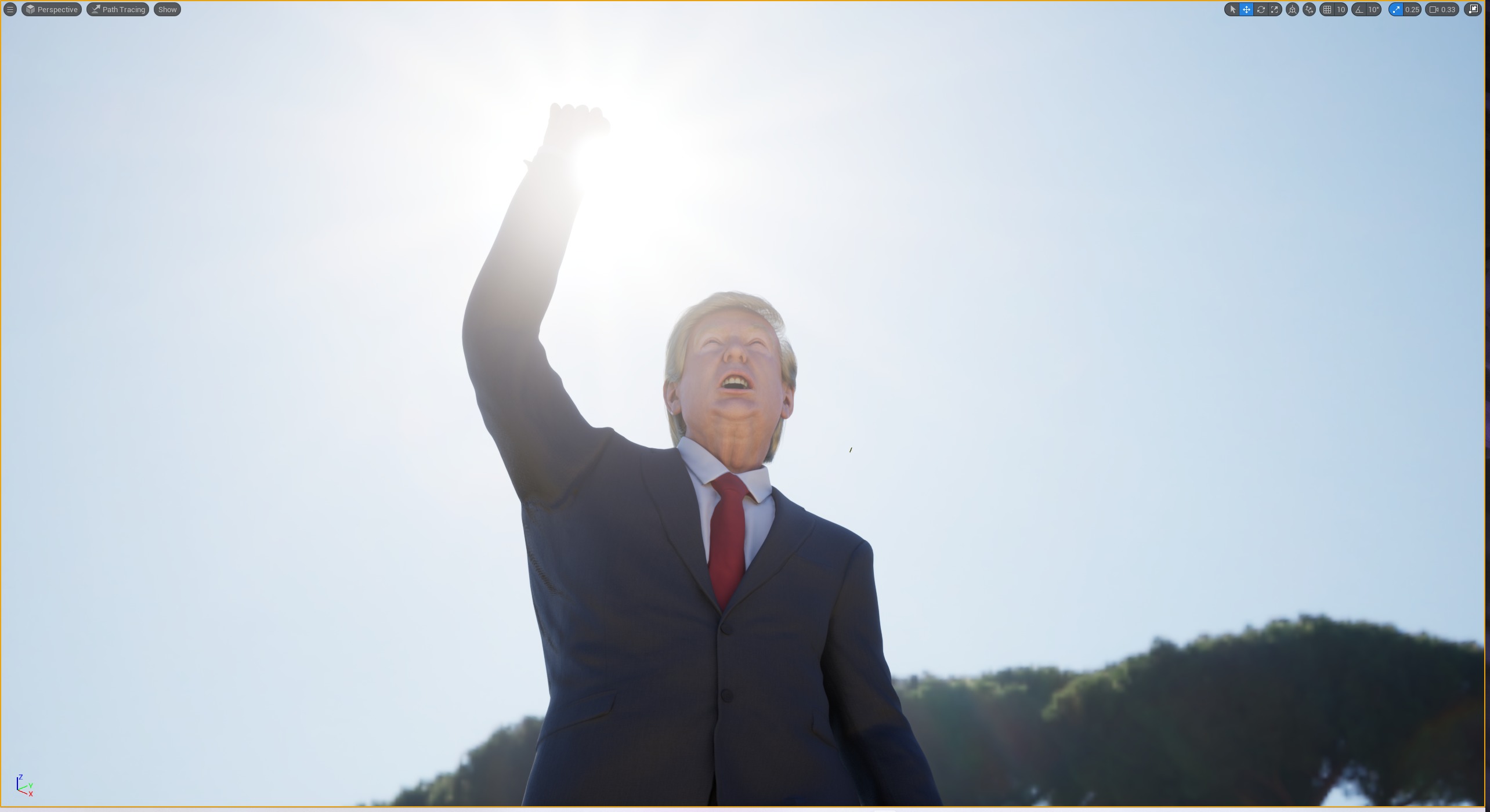 PhotoRealistic Trump portriat Unreal Engine Version 3D model_11