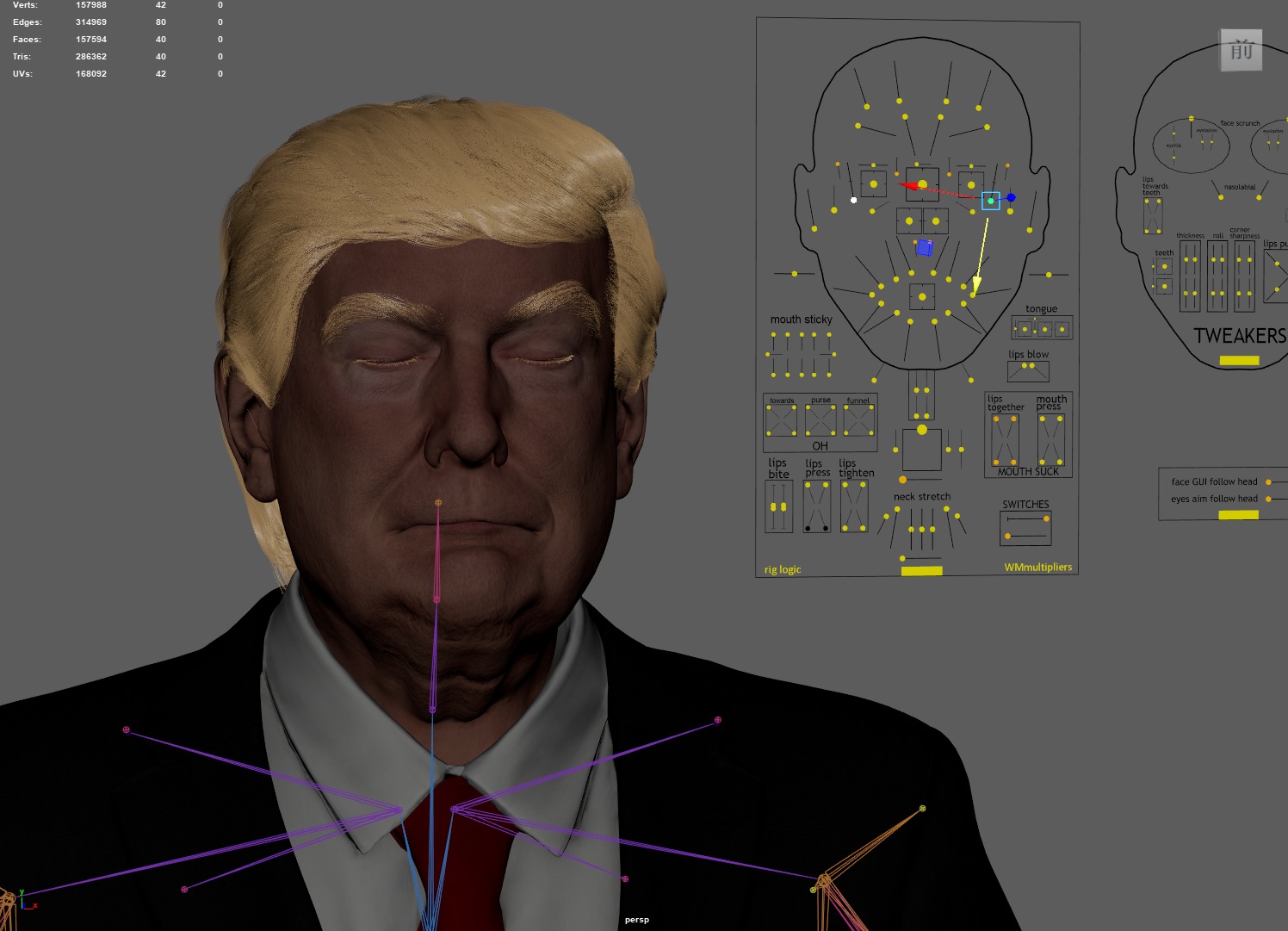 PhotoRealistic Trump portriat Unreal Engine Version 3D model_13