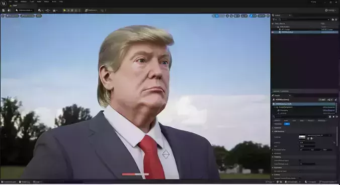 PhotoRealistic Trump portriat  Unreal Engine and Maya Version 3D model