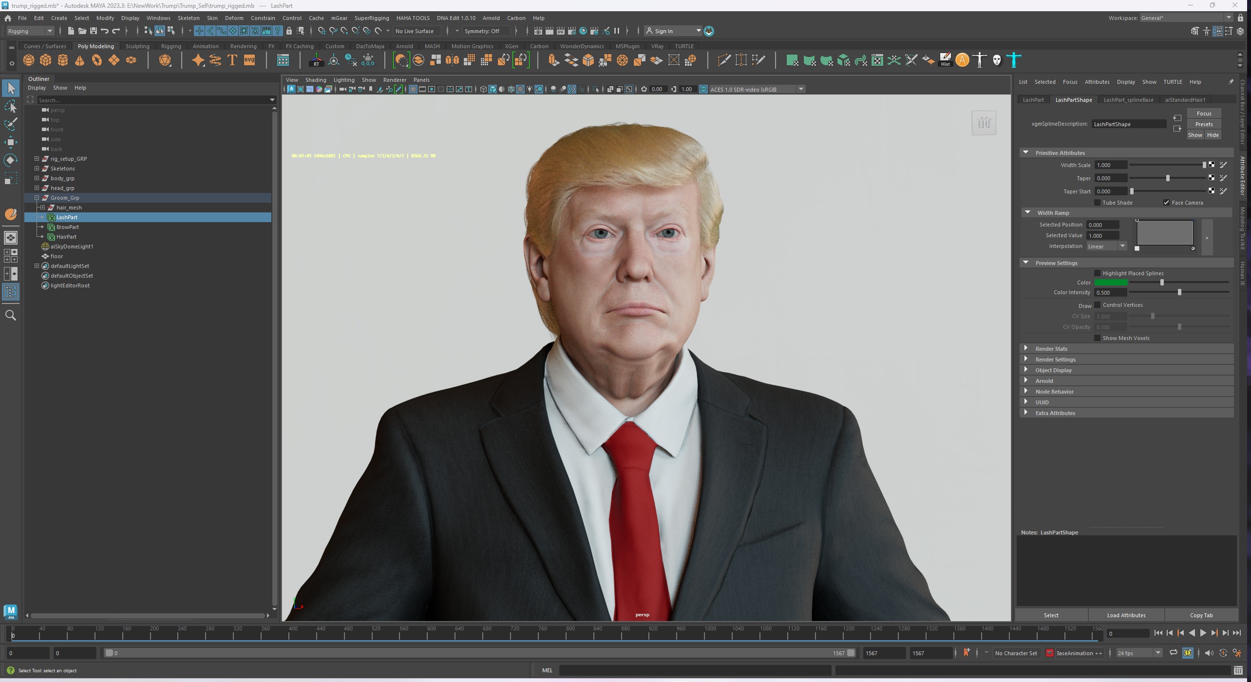 Trump Animation Model PhotoRealistic Trump portriat Unreal Engine and Maya Version 3D model ...