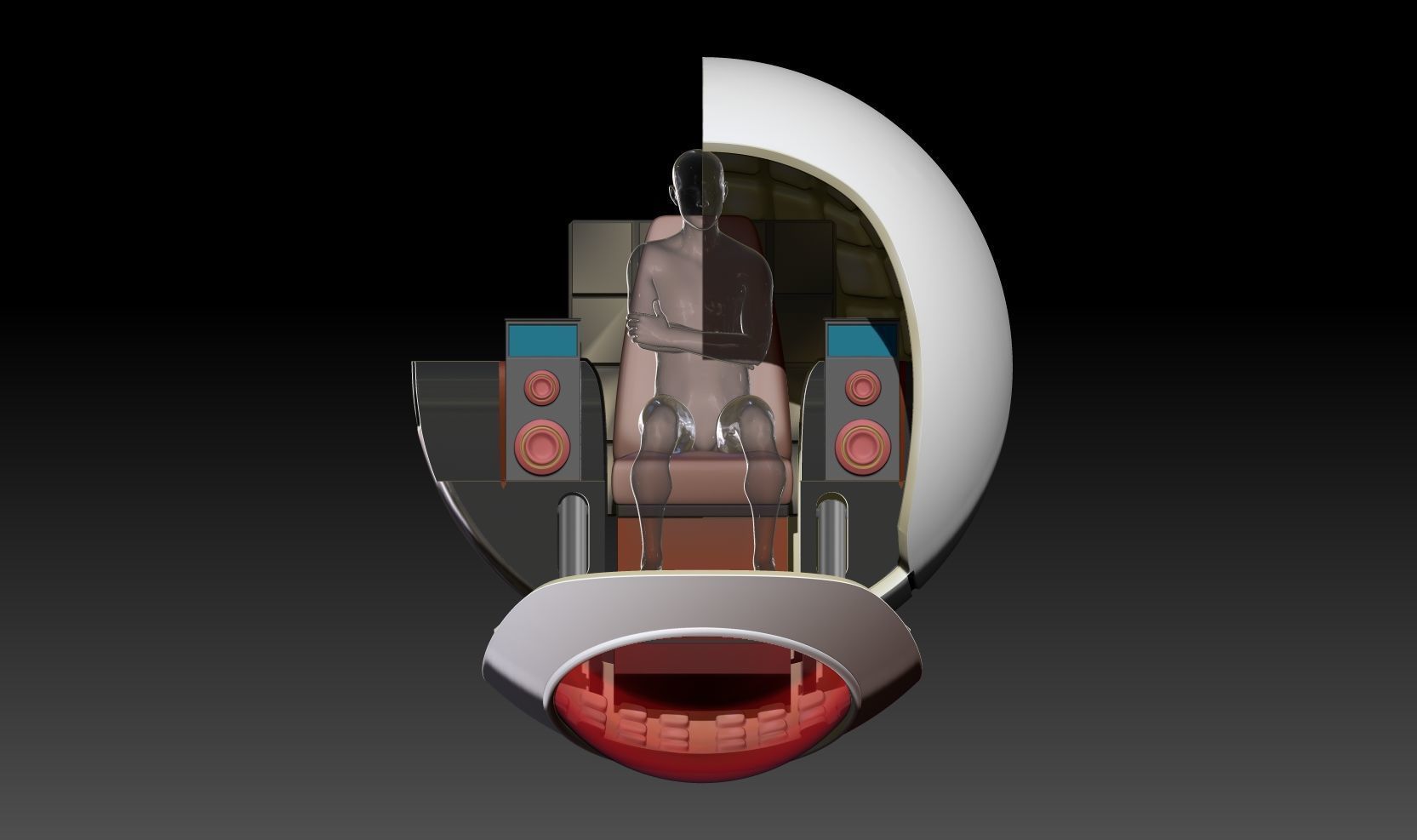 sh effect vegeta Saiyan Space Pod v1 3D print model_1