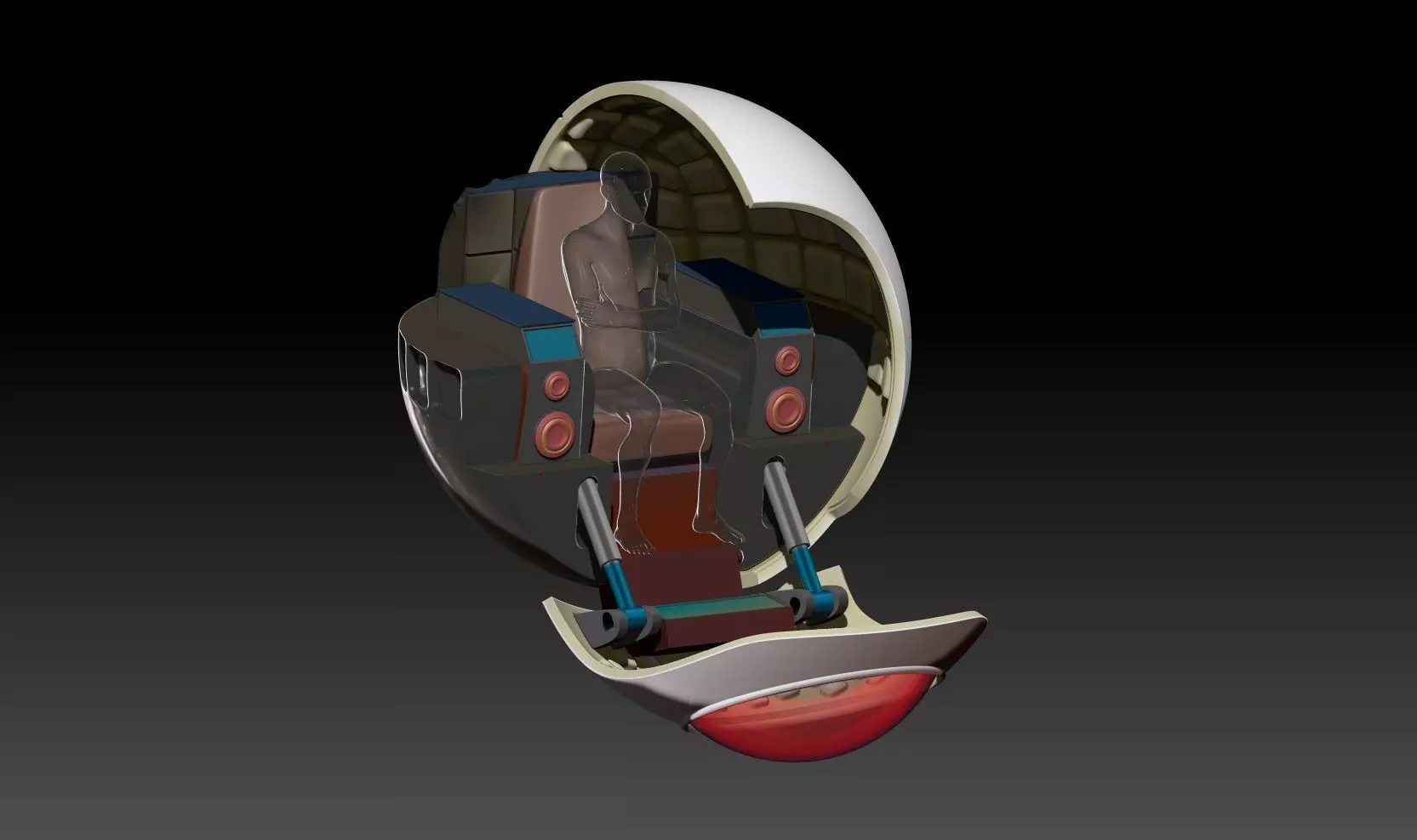 sh effect vegeta Saiyan Space Pod v1 3D print model_0