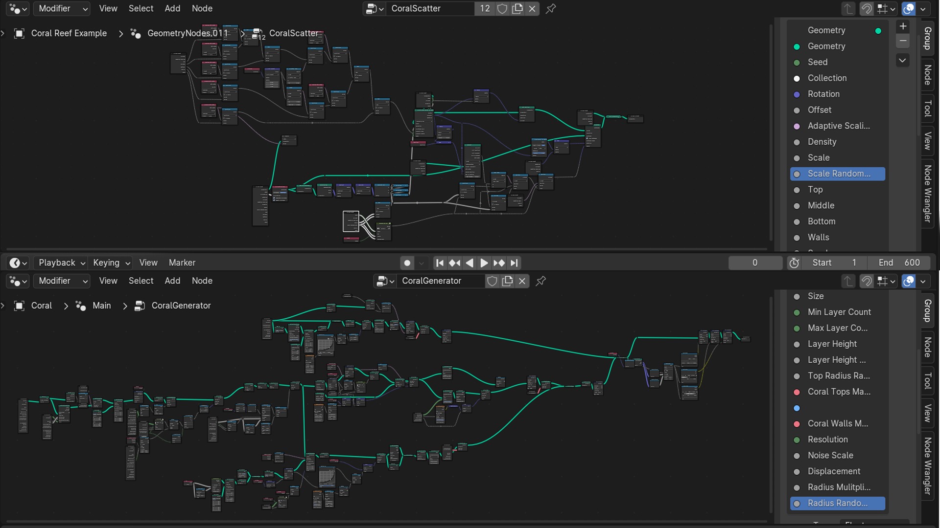 Blender Sea Coral Reef Geometry Node with Water Shader Setup 3D model_2