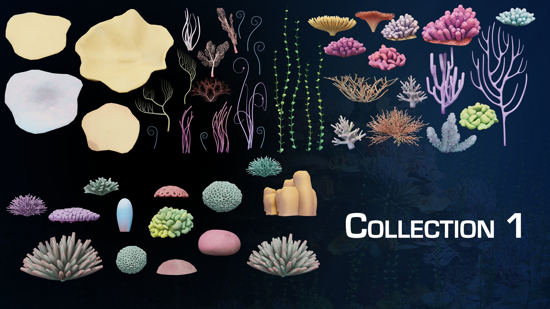 Blender Sea Coral Reef Geometry Node with Water Shader Setup 3D model_3