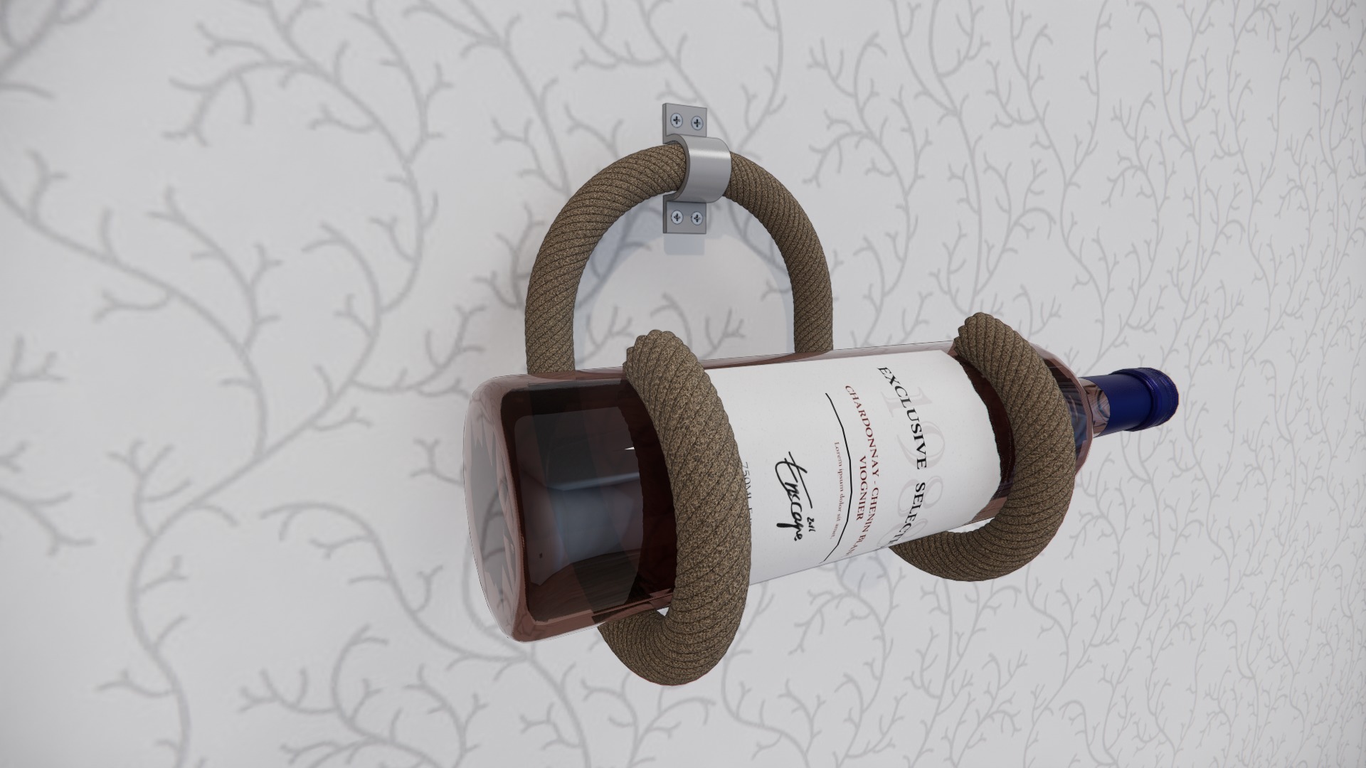 Wall-Mounted Rope Wine Holder 3D print model_5