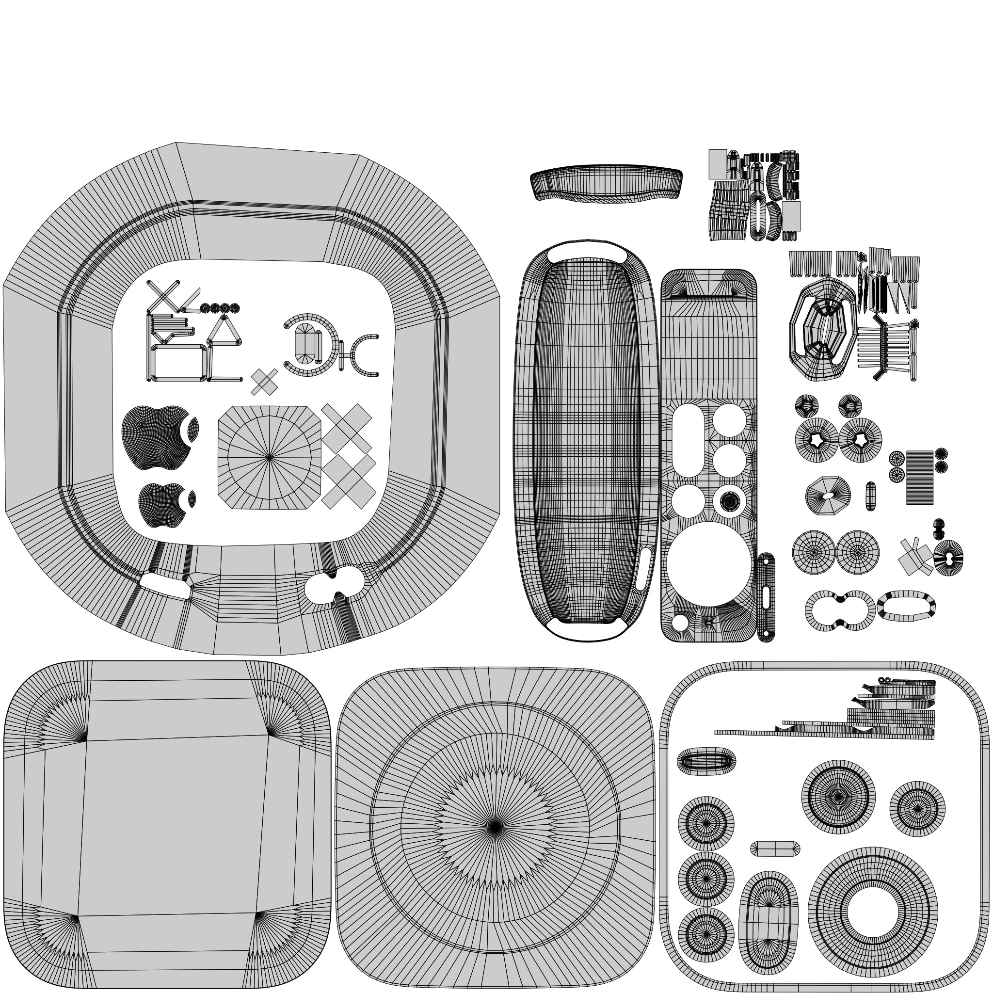 Apple TV 4K with Ethernet 2024 and Remote 3D model_10