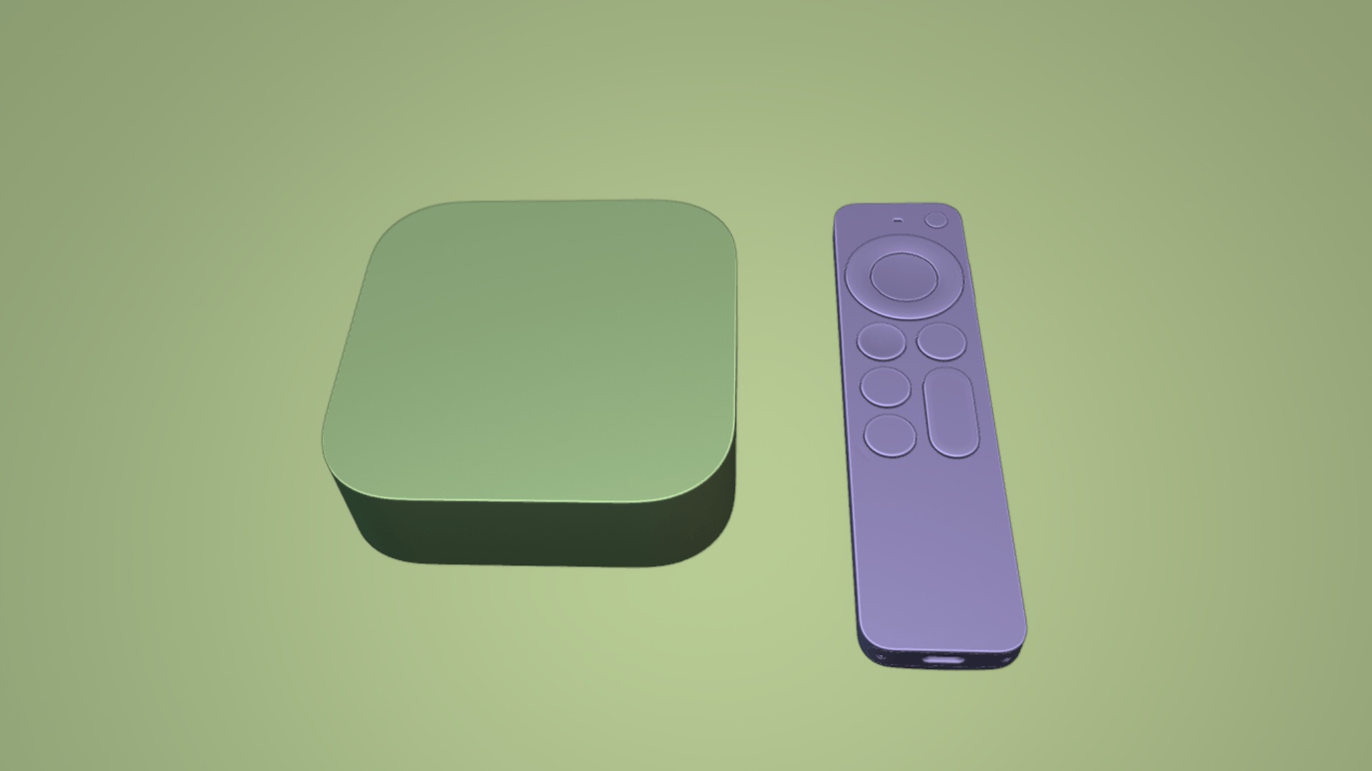 Apple TV 4K with Ethernet 2024 and Remote 3D model_11