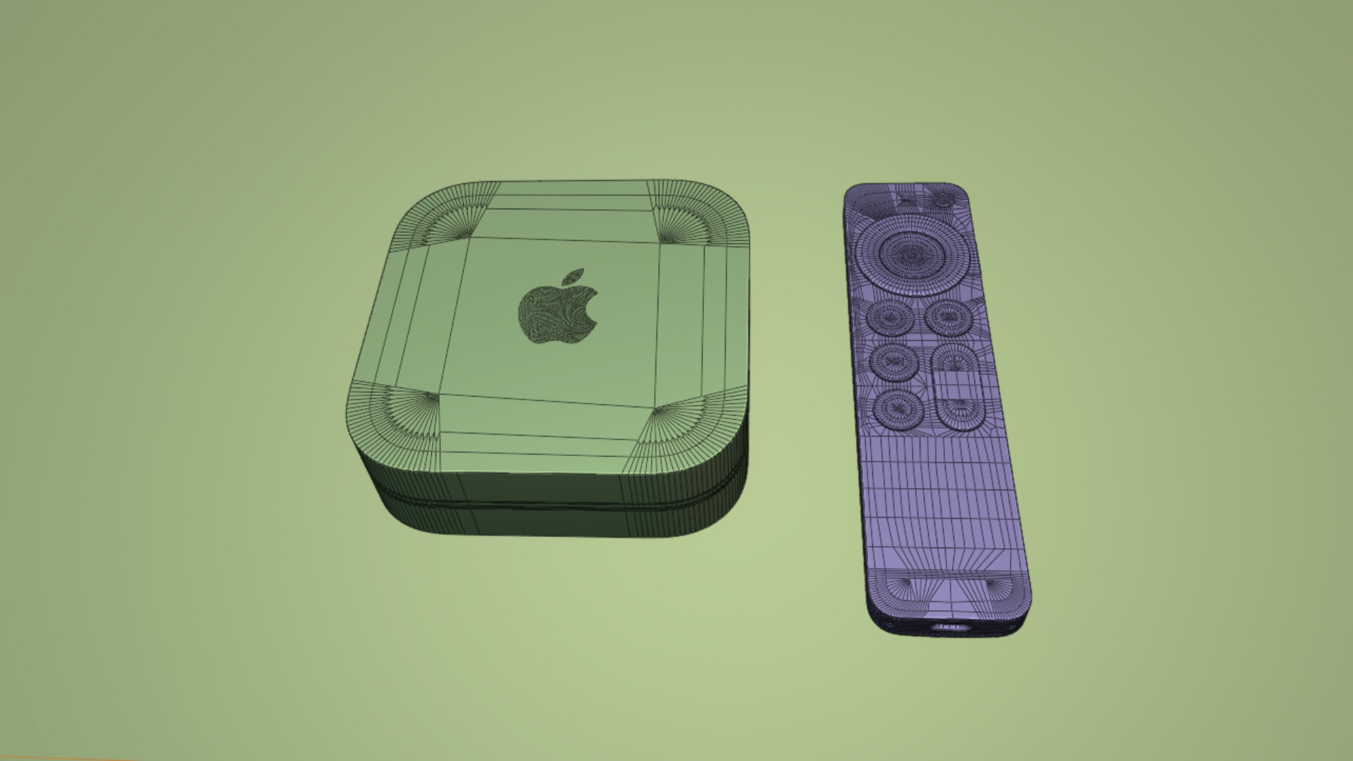Apple TV 4K with Ethernet 2024 and Remote 3D model_12