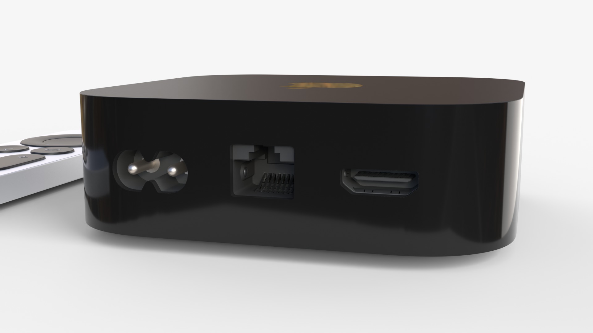 Apple TV 4K with Ethernet 2024 and Remote 3D model_7