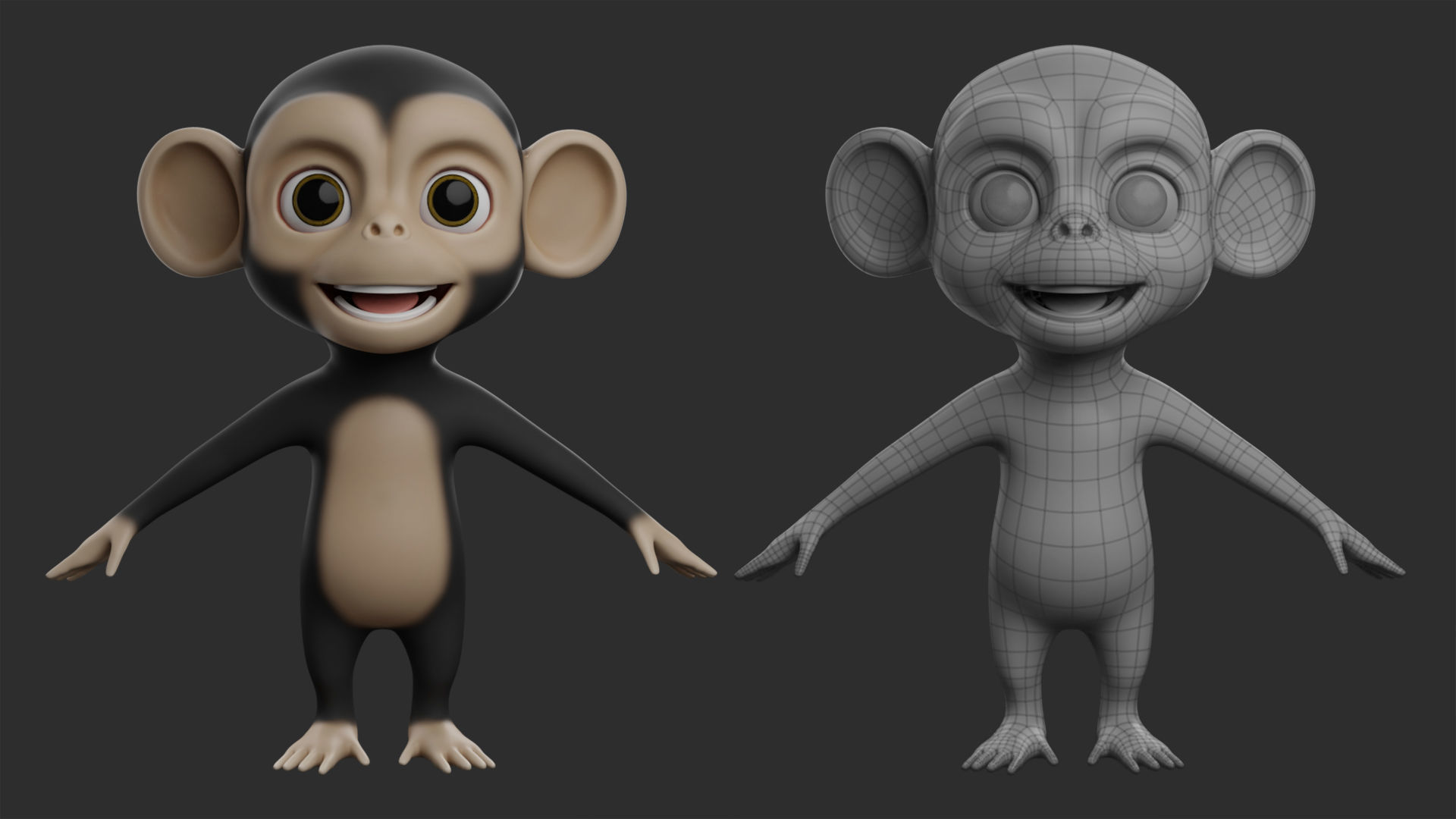 Primate Pack  Cartoon 3D Model Collection_4