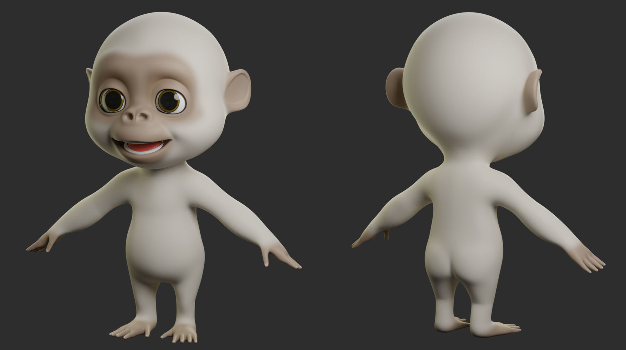 Primate Pack  Cartoon 3D Model Collection_9