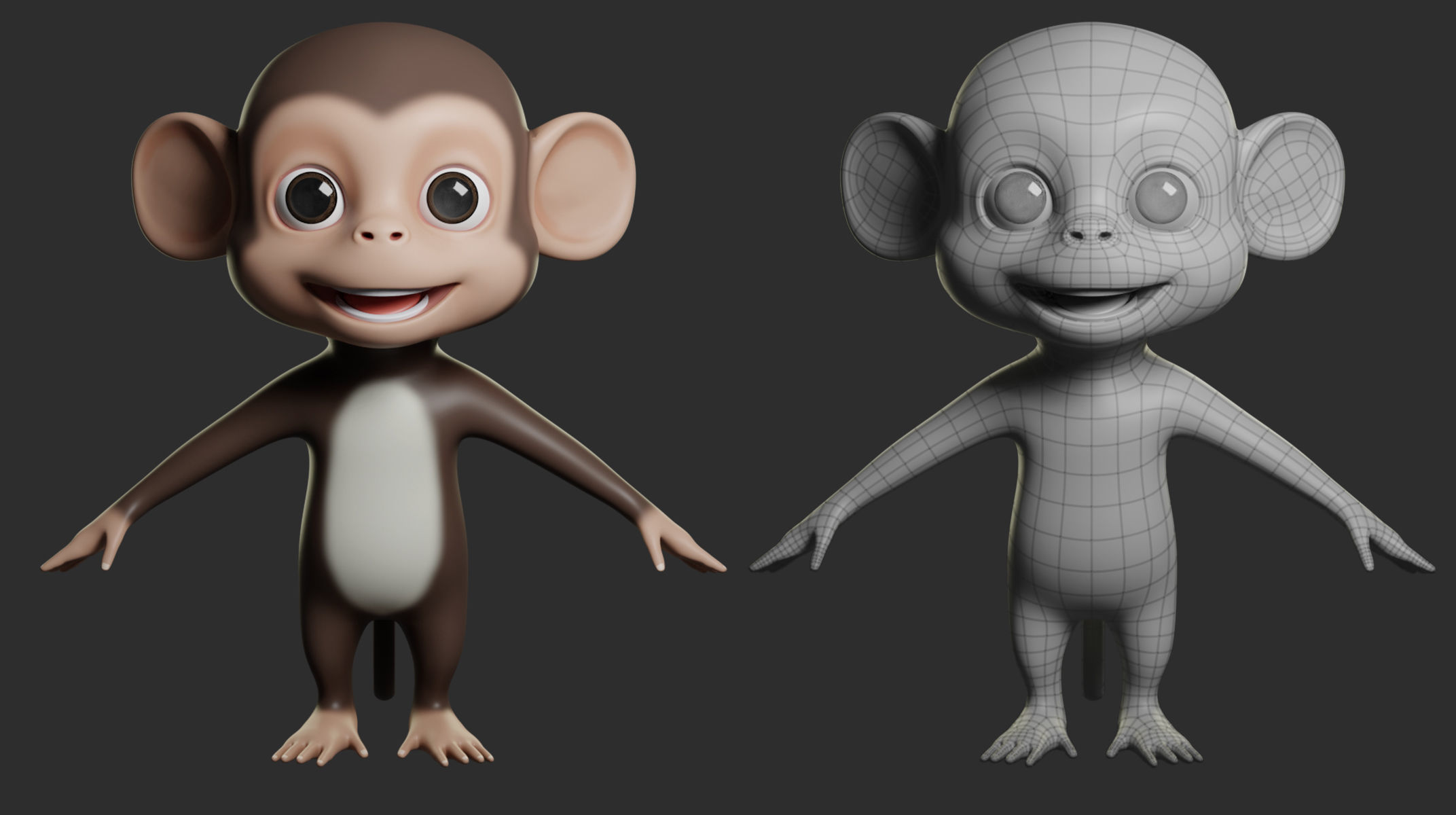 Primate Pack  Cartoon 3D Model Collection_3