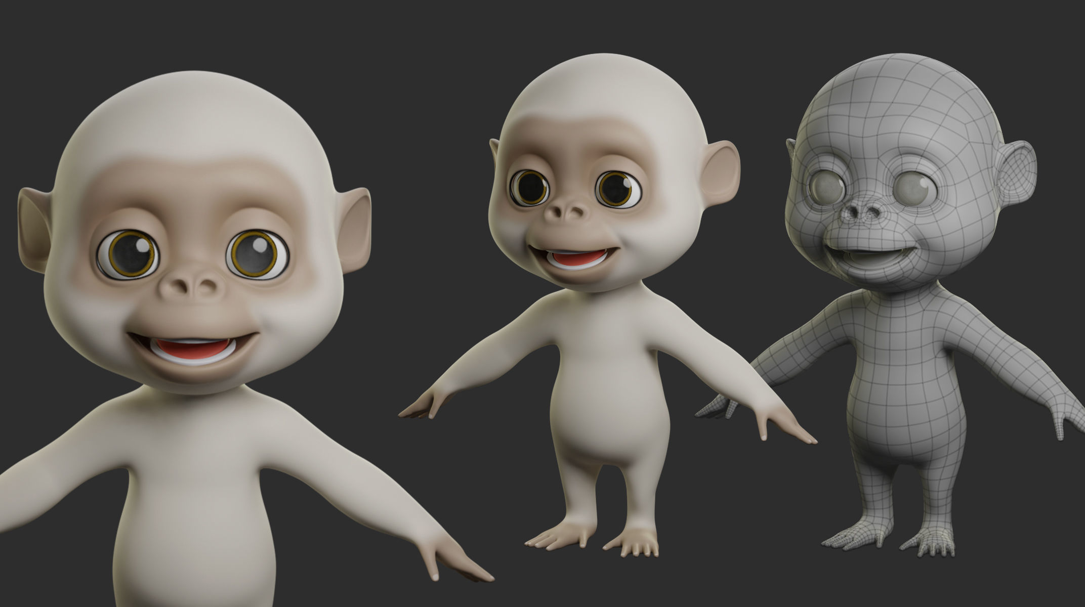 Primate Pack  Cartoon 3D Model Collection_1