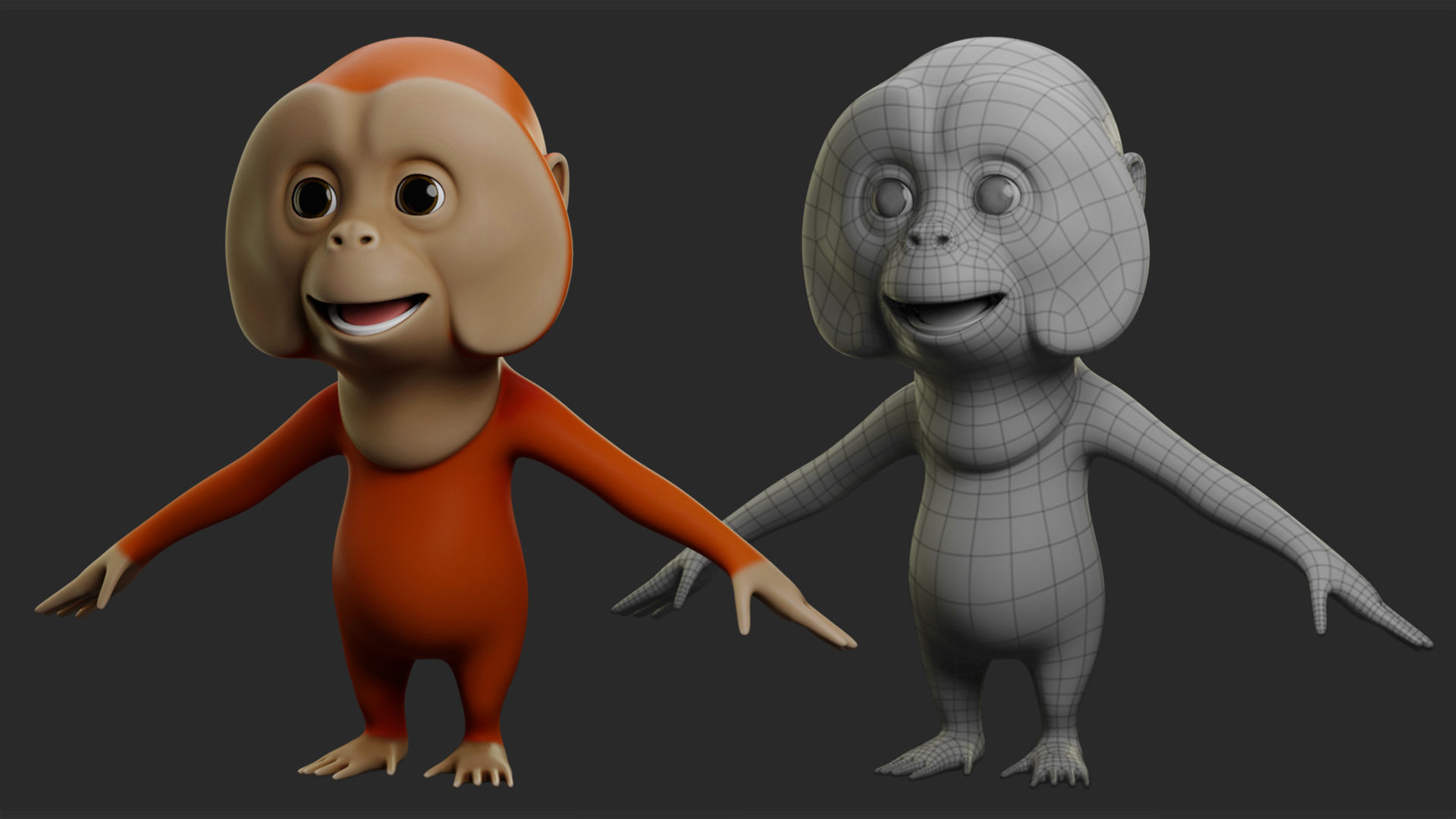 Primate Pack  Cartoon 3D Model Collection_2