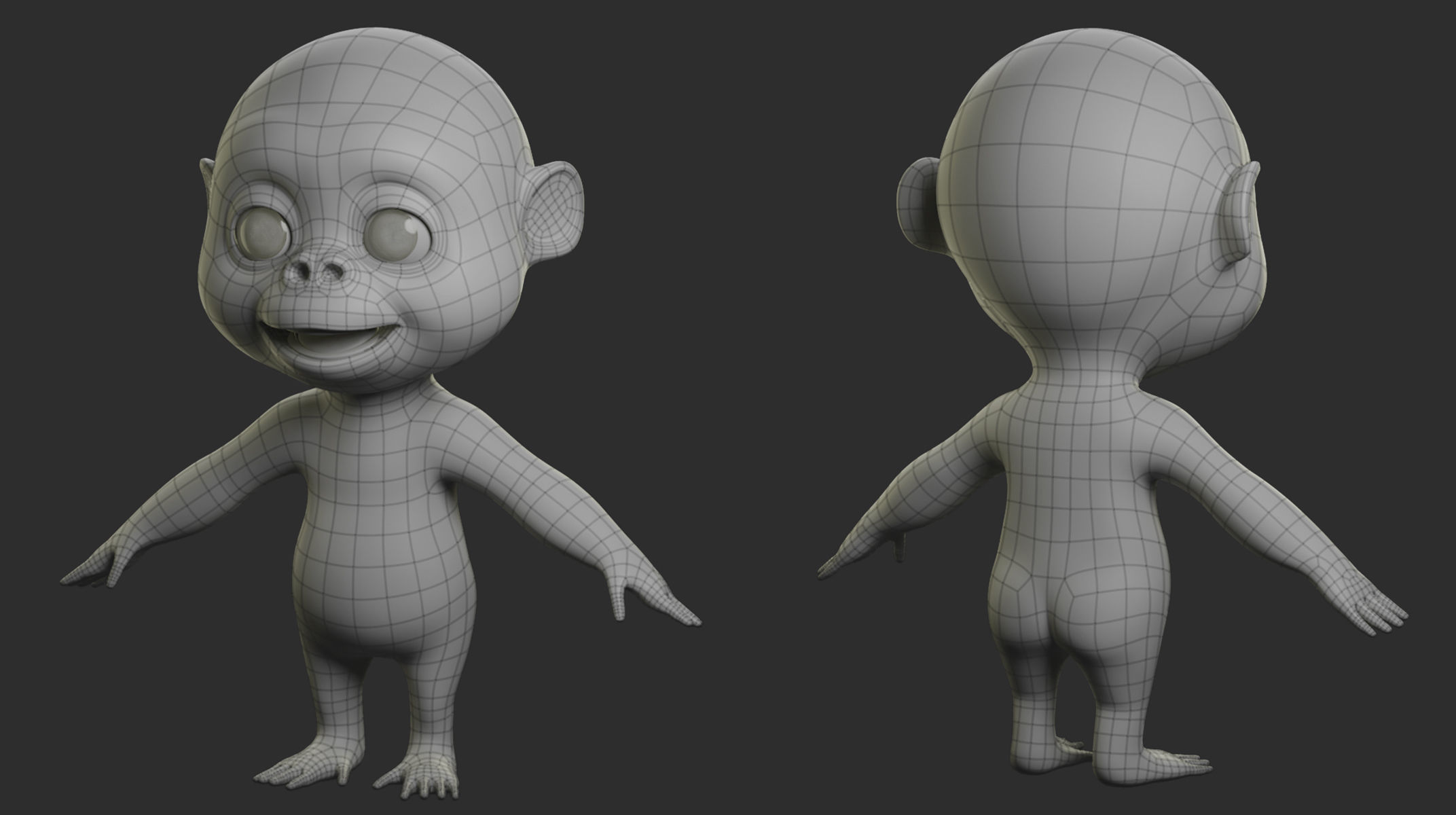 Primate Pack  Cartoon 3D Model Collection_10