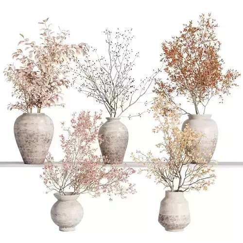 dry flowers plant in a bouquet marble vase 63