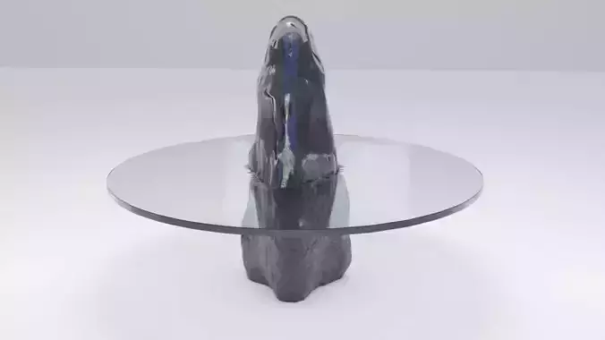  Designer table made of glass on natural stone HD