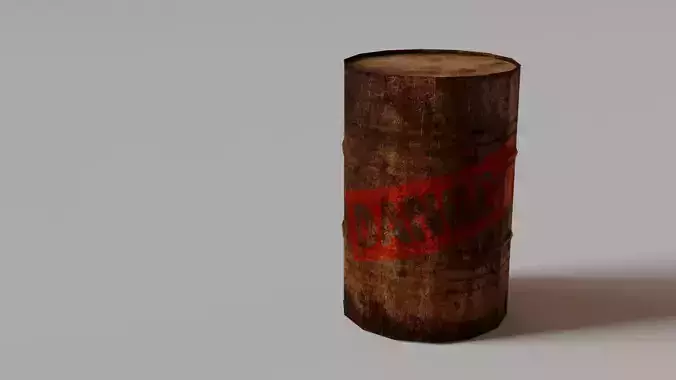 Old Metal Barrel Low-poly Low-poly 3D model