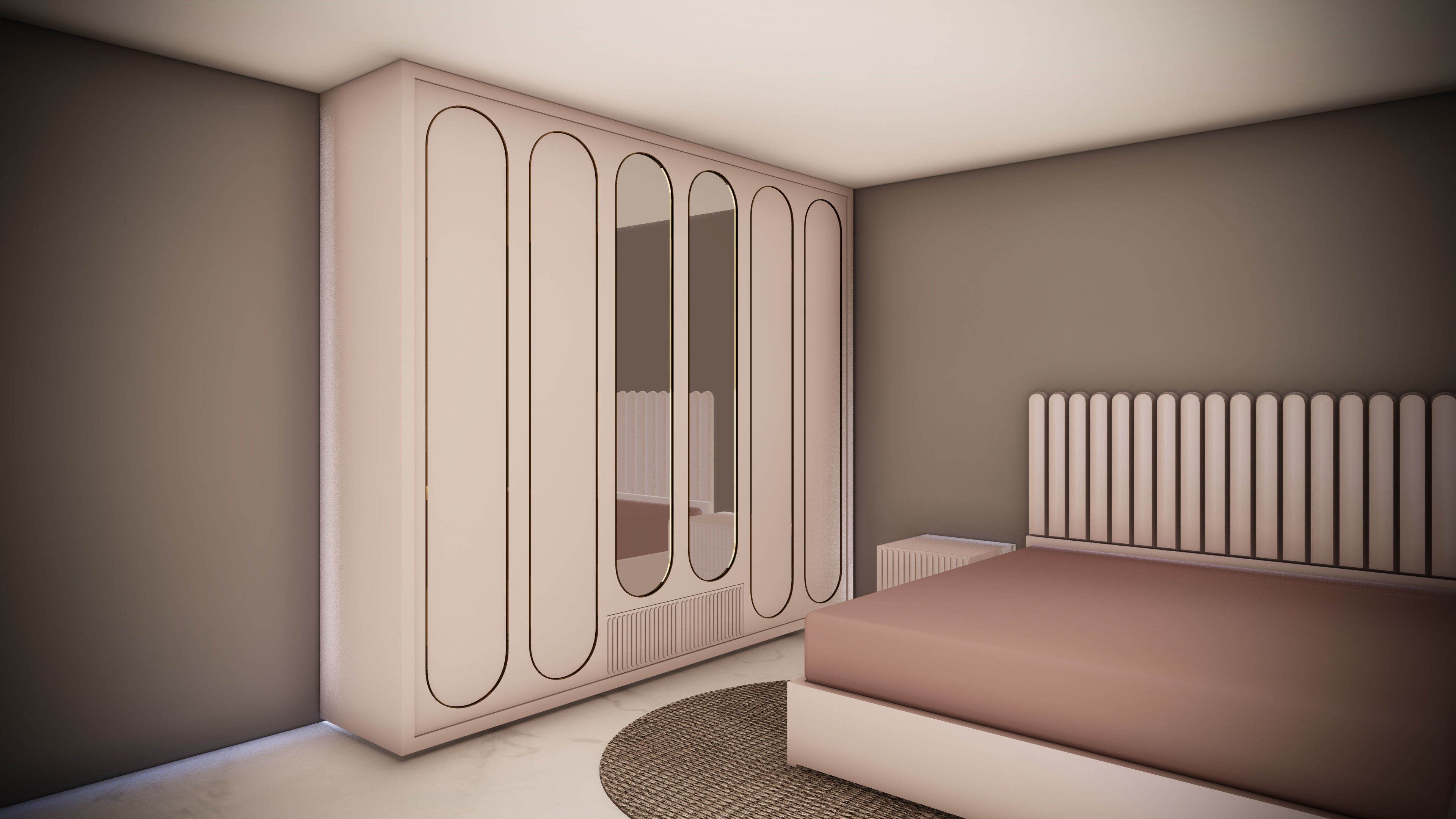bedroom furniture Low-poly 3D model_8