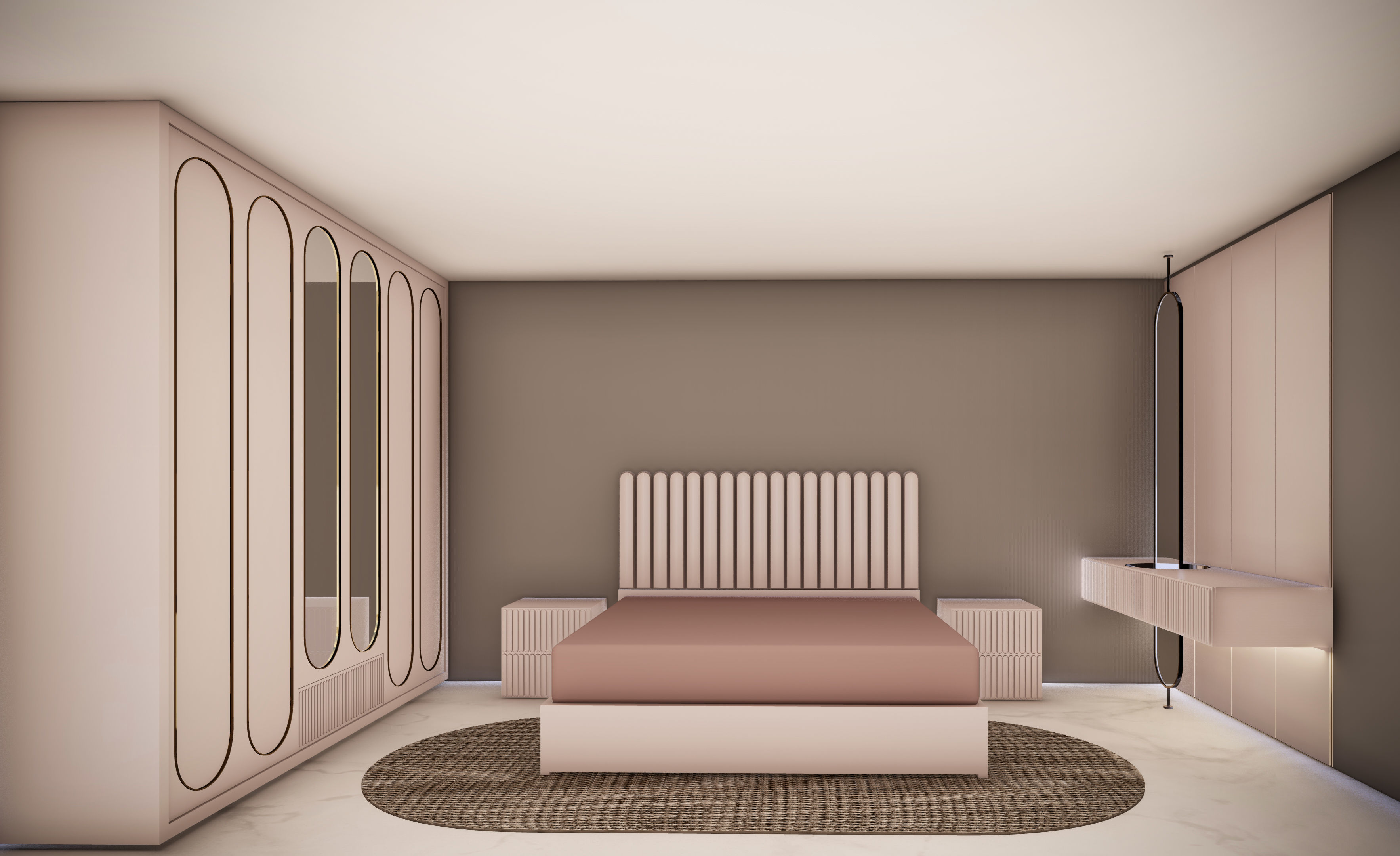 bedroom furniture Low-poly 3D model_2