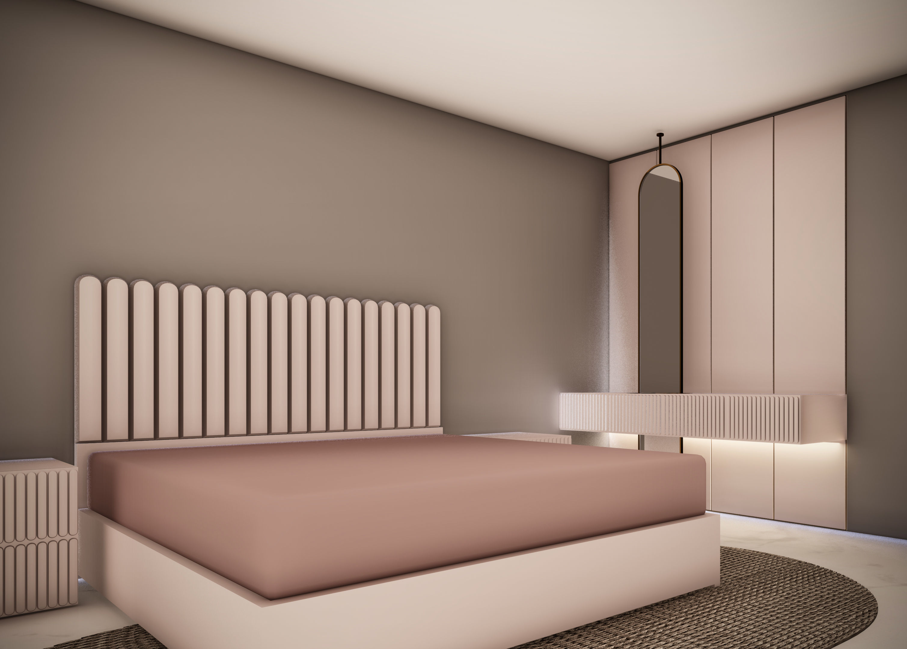 bedroom furniture Low-poly 3D model_5